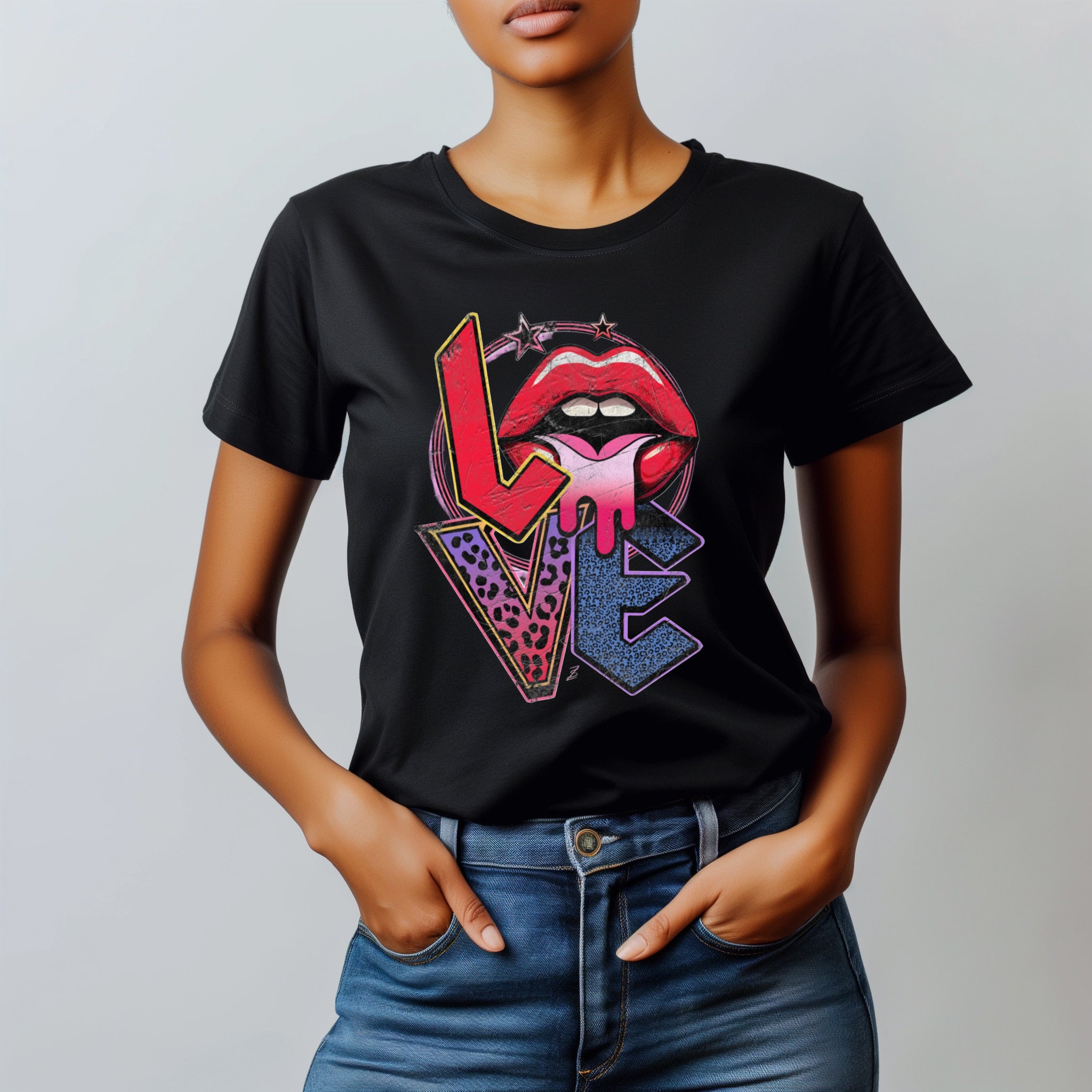 ZarahSkull Shirt black "Kiss love"