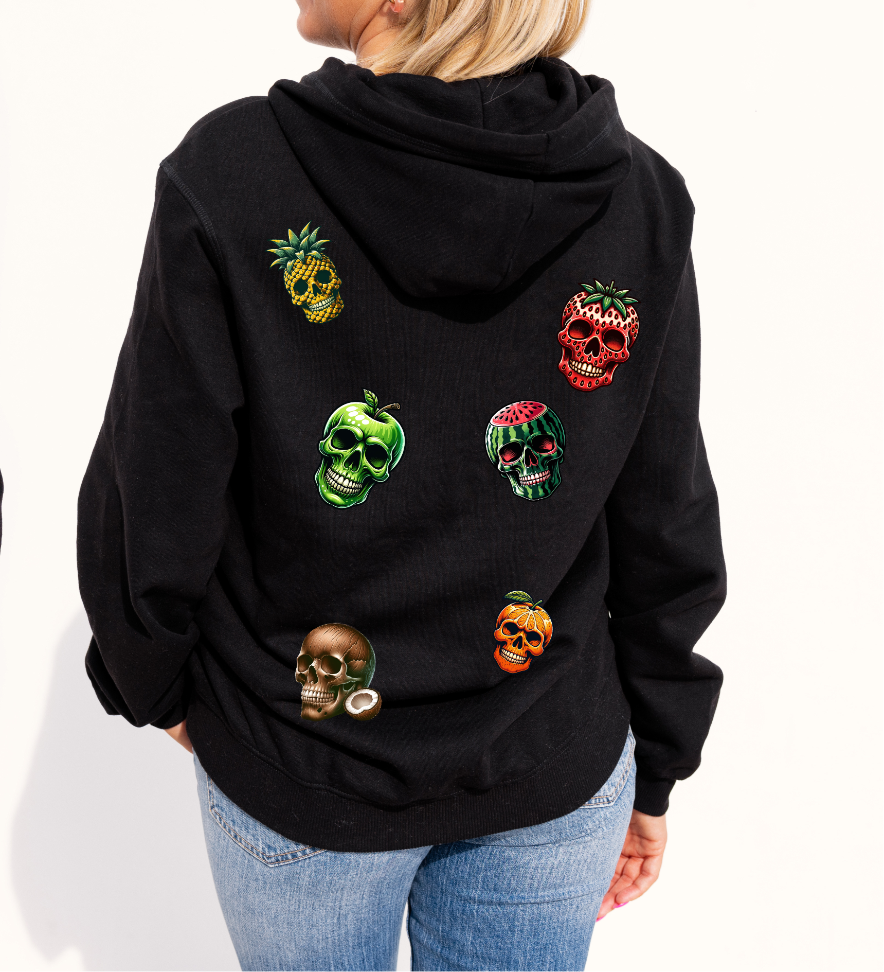 „ZarahSkull" Hoodie BLACK "Skull Fruits"