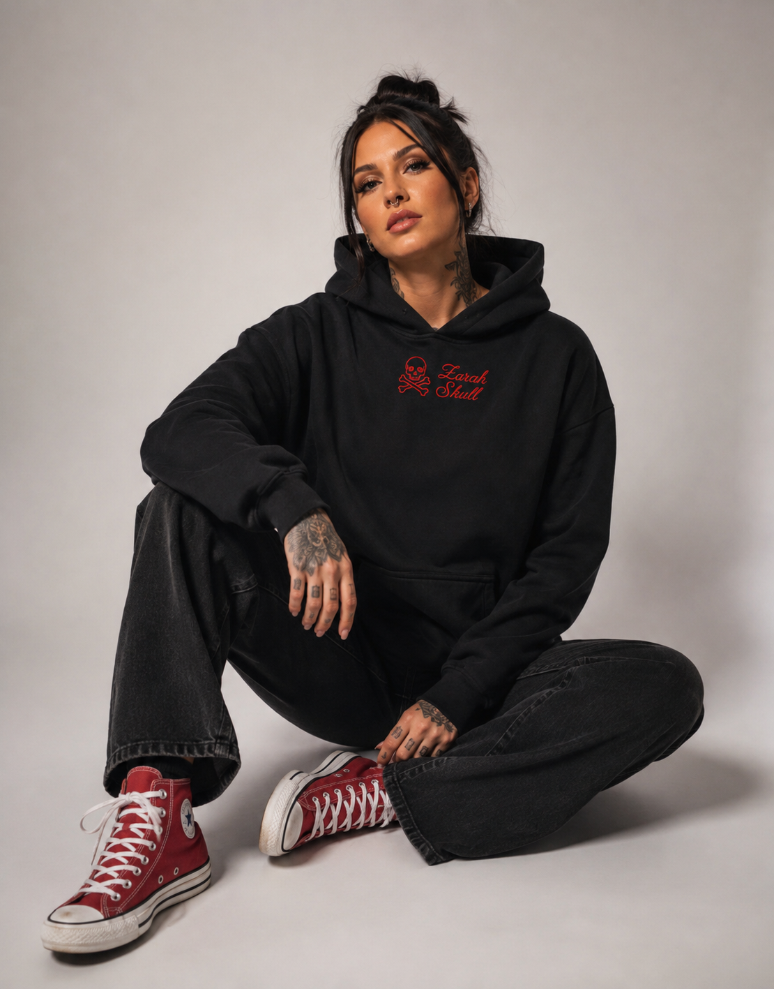 ZarahSkull" PREMIUM HOODIE black
