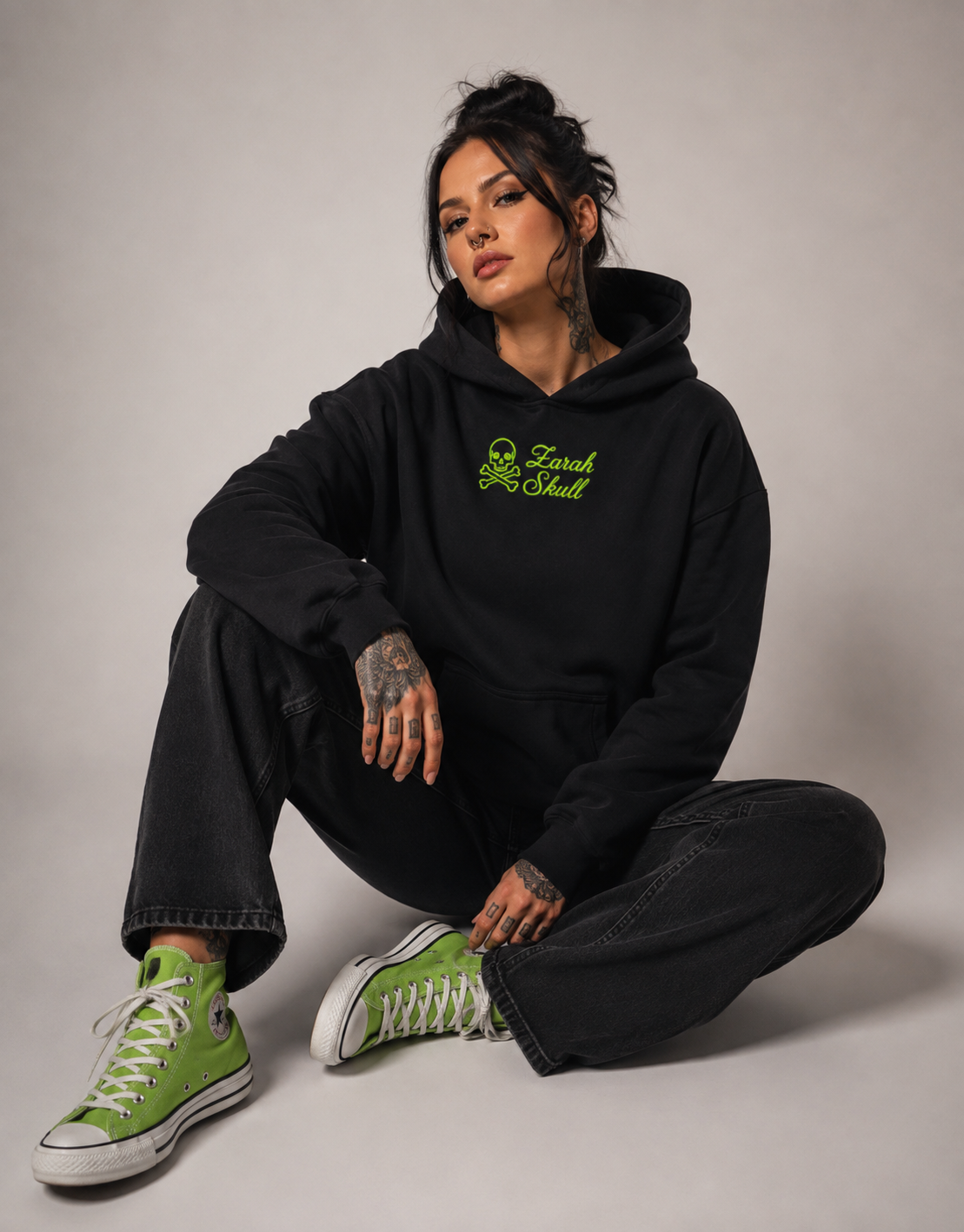 ZarahSkull" PREMIUM HOODIE black