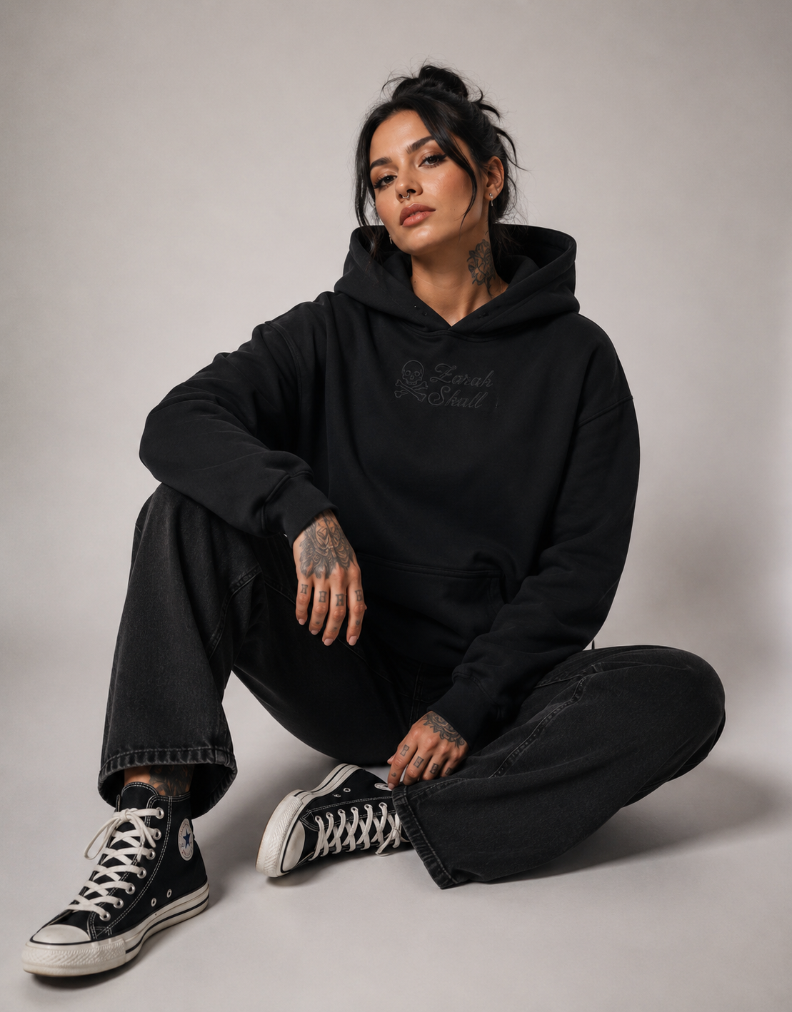 ZarahSkull" PREMIUM HOODIE black