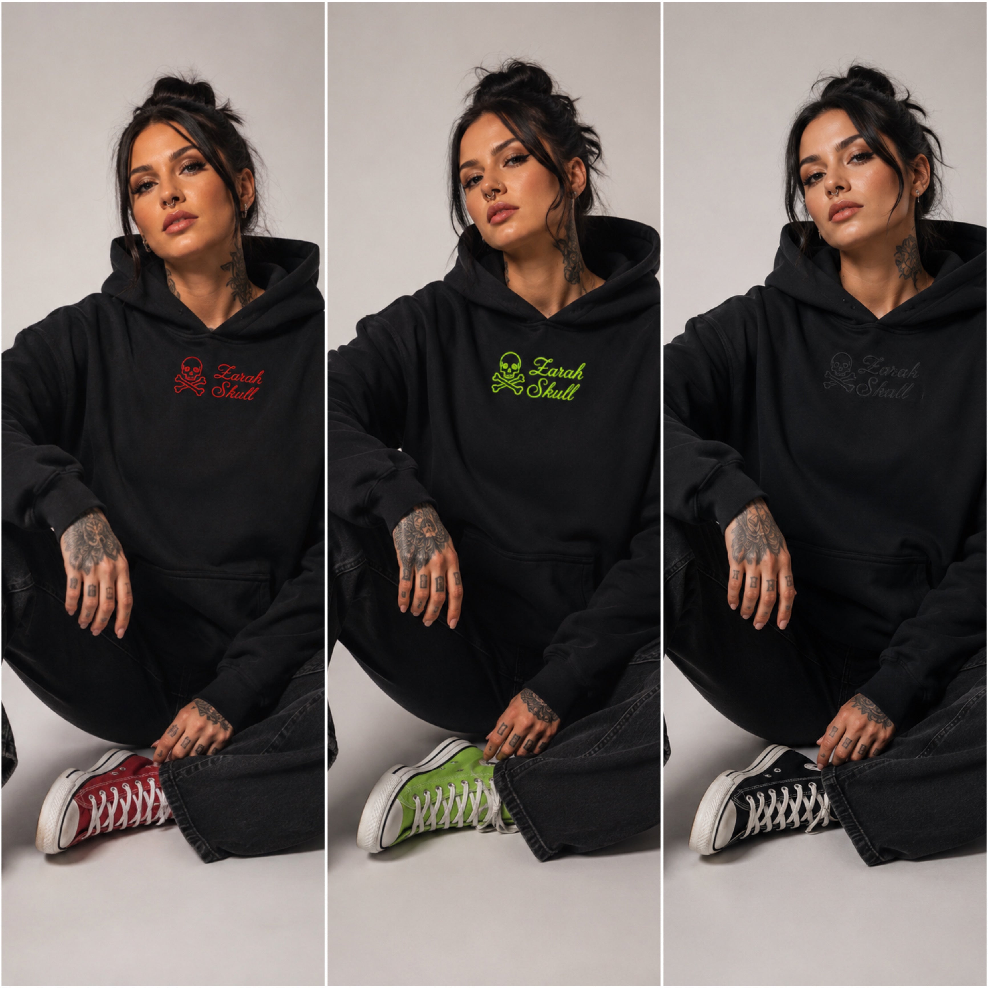 ZarahSkull" PREMIUM HOODIE black