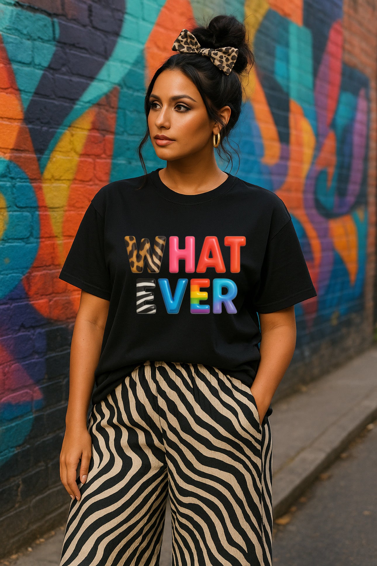 ZarahSkull Shirt black  „WHATEVER"