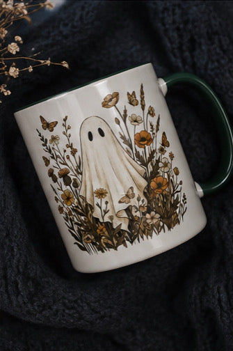 „ZarahSkull" Big mug Green „Ghost wildflowers