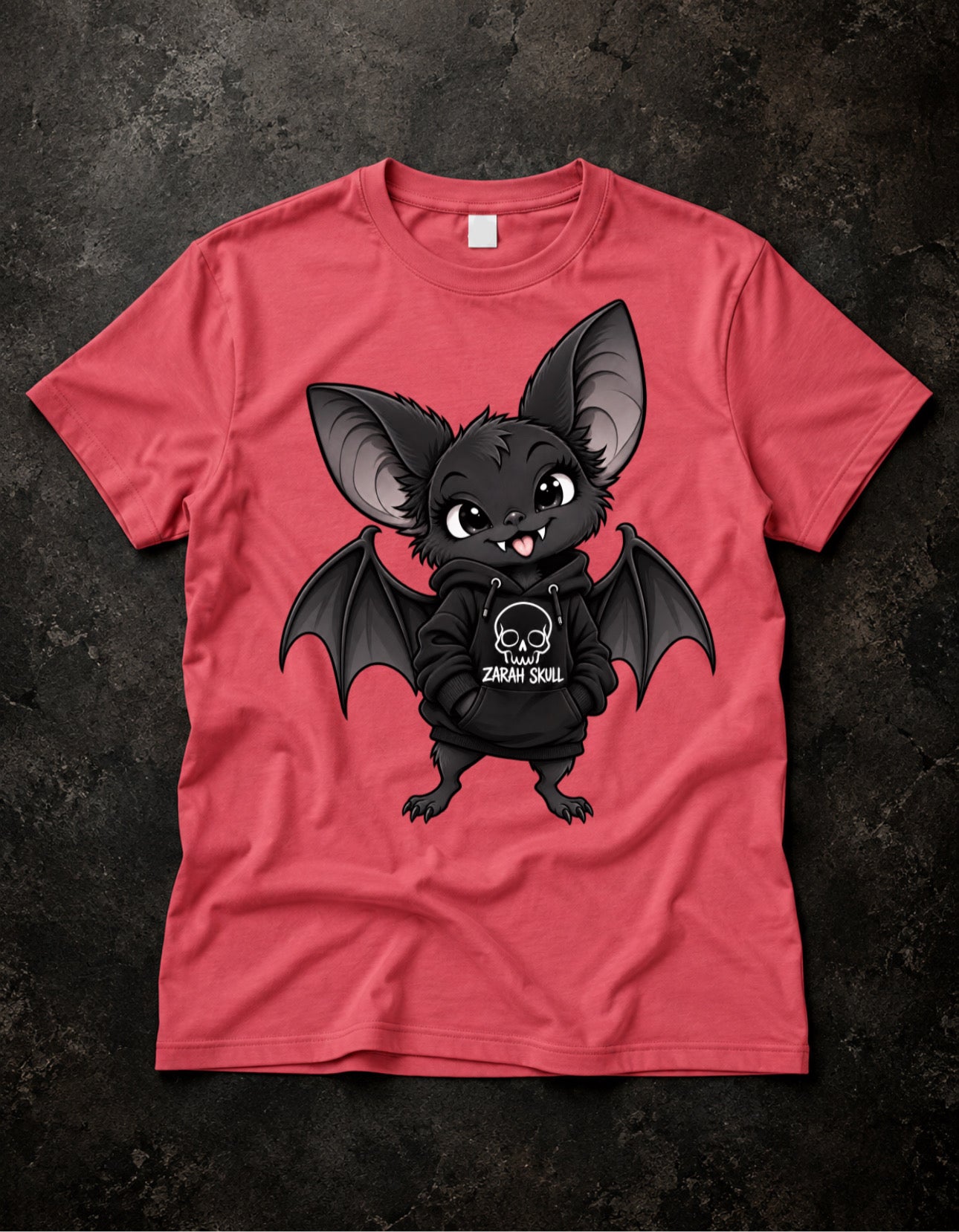 ZarahSkull Shirt Folk pink „Sissi Bat“