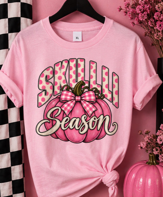 „ZarahSkull" Shirt medium pink "Skulli Pumpkin Season