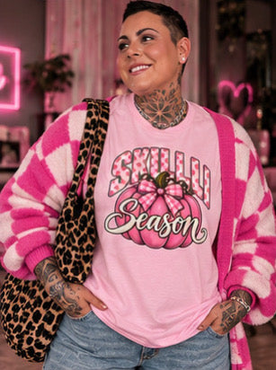 „ZarahSkull" Shirt medium pink "Skulli Pumpkin Season