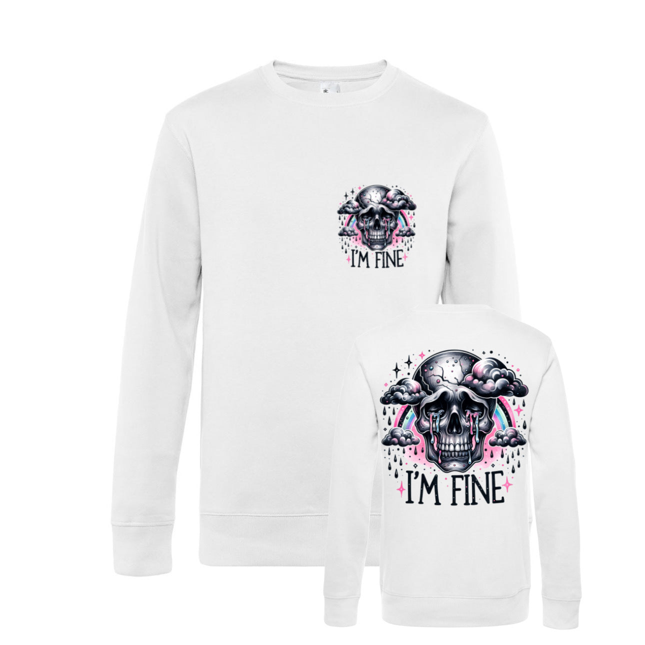 „ZarahSkull" Sweatshirt WHITE "I‘m fine"