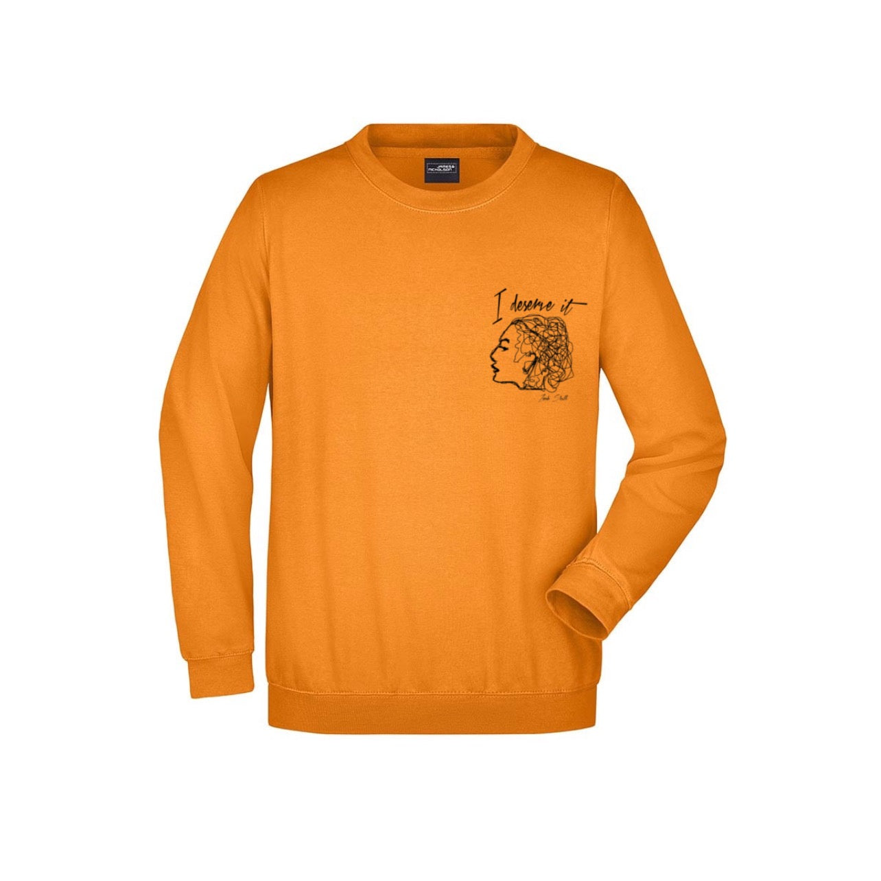 „ZarahSkull" Sweater orange "I deserve it"