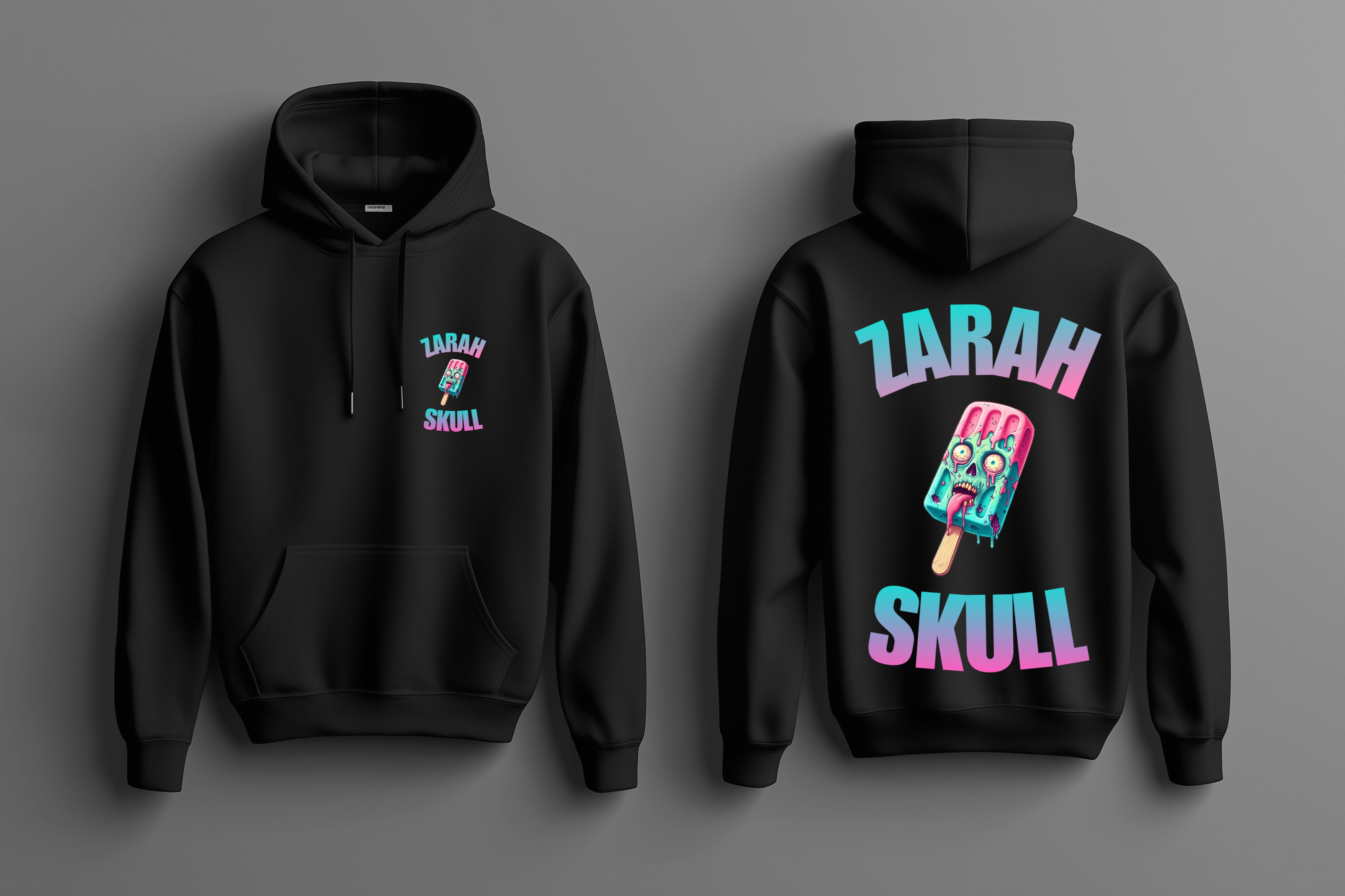 "ZarahSkull" Hoodie black "chip dippin'"