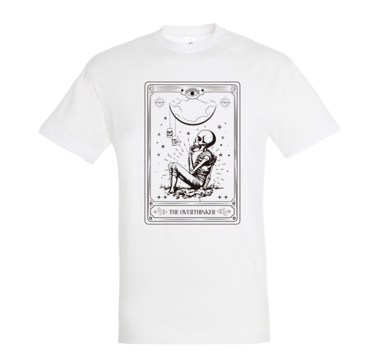 ZarahSkull Shirt white "OVERTHINKER“
