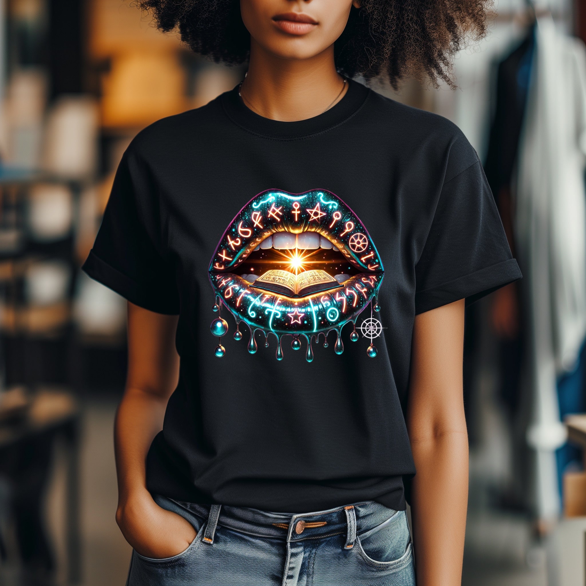 ZarahSkull Shirt BLACK "Kiss witch"