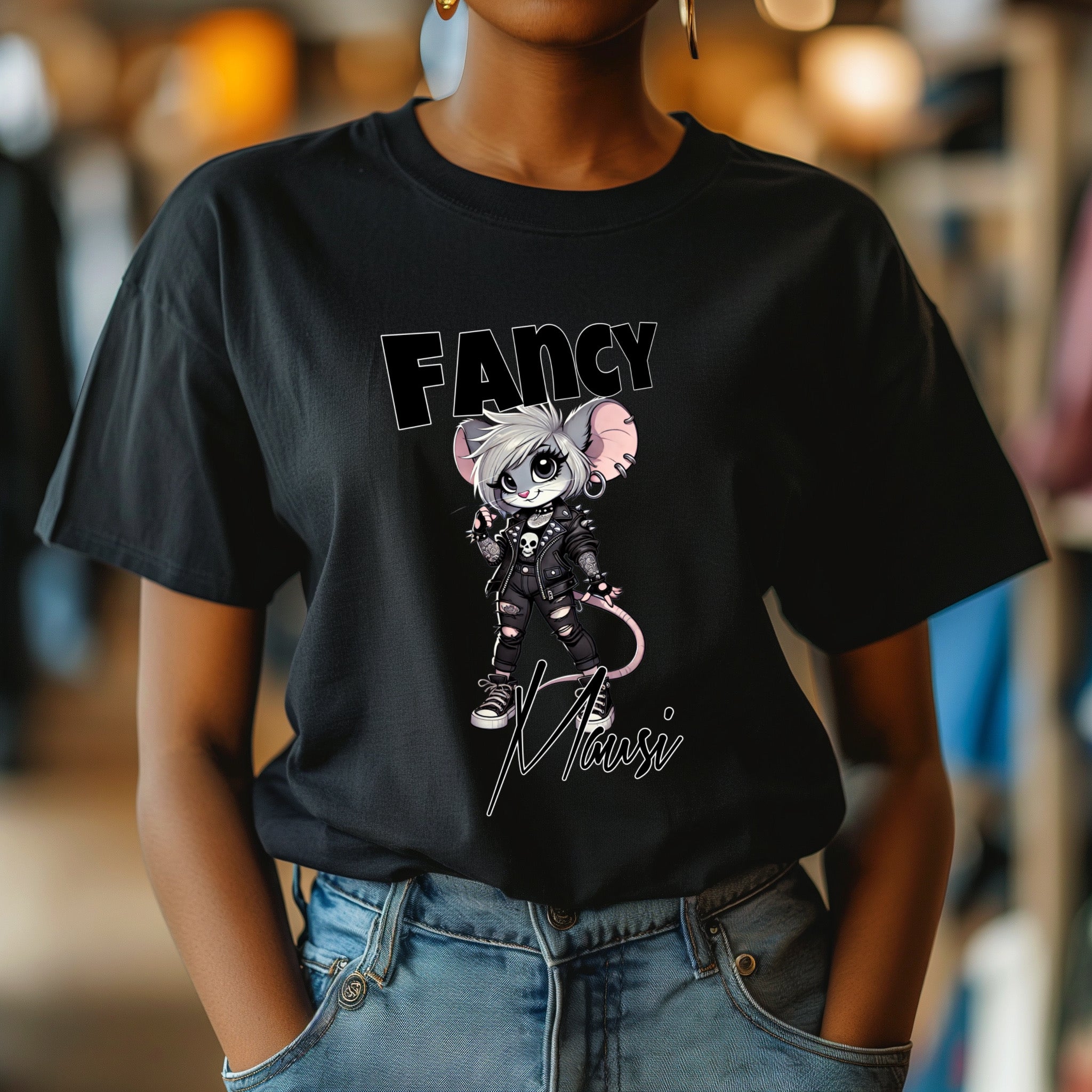 ZarahSkull Shirt BLACK "Fancy Mausi 2.0"