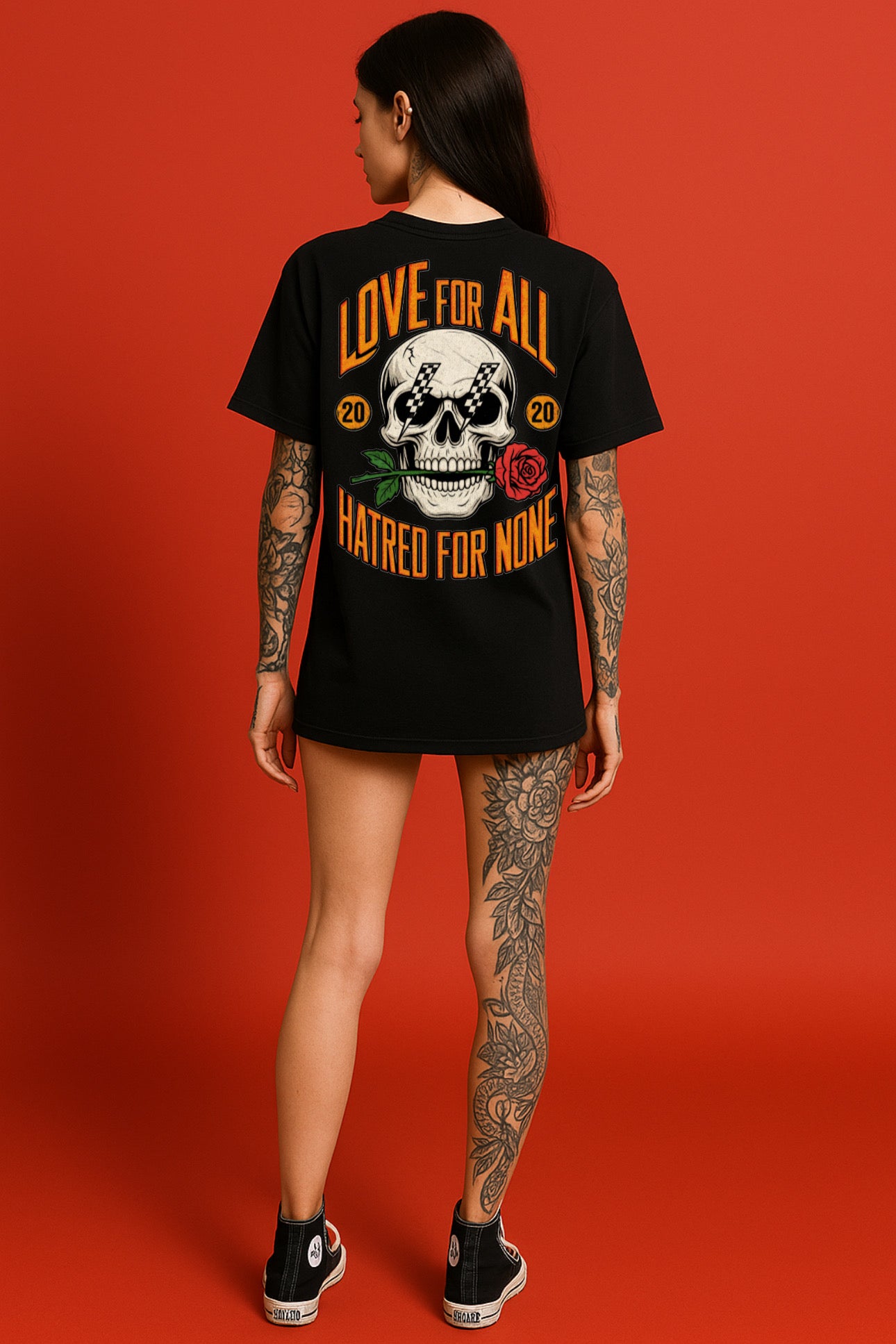 ZarahSkull Oversize Shirt Black"Love for all"