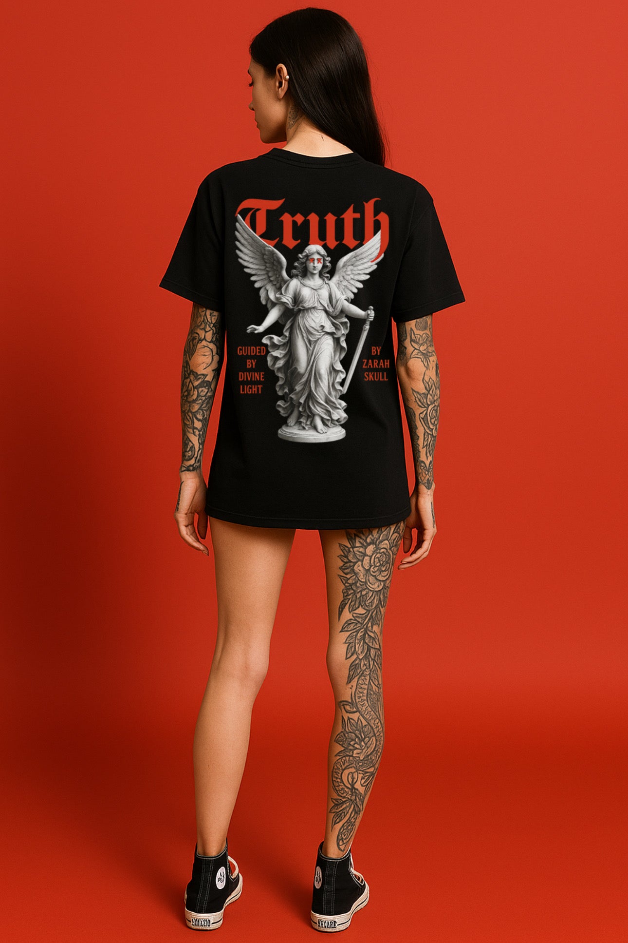 ZarahSkull Oversize Shirt Black"Truth"
