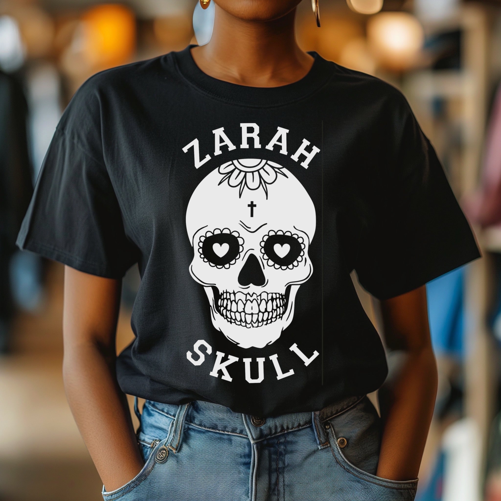 "ZarahSkull" Shirt BLACK "SKULL"