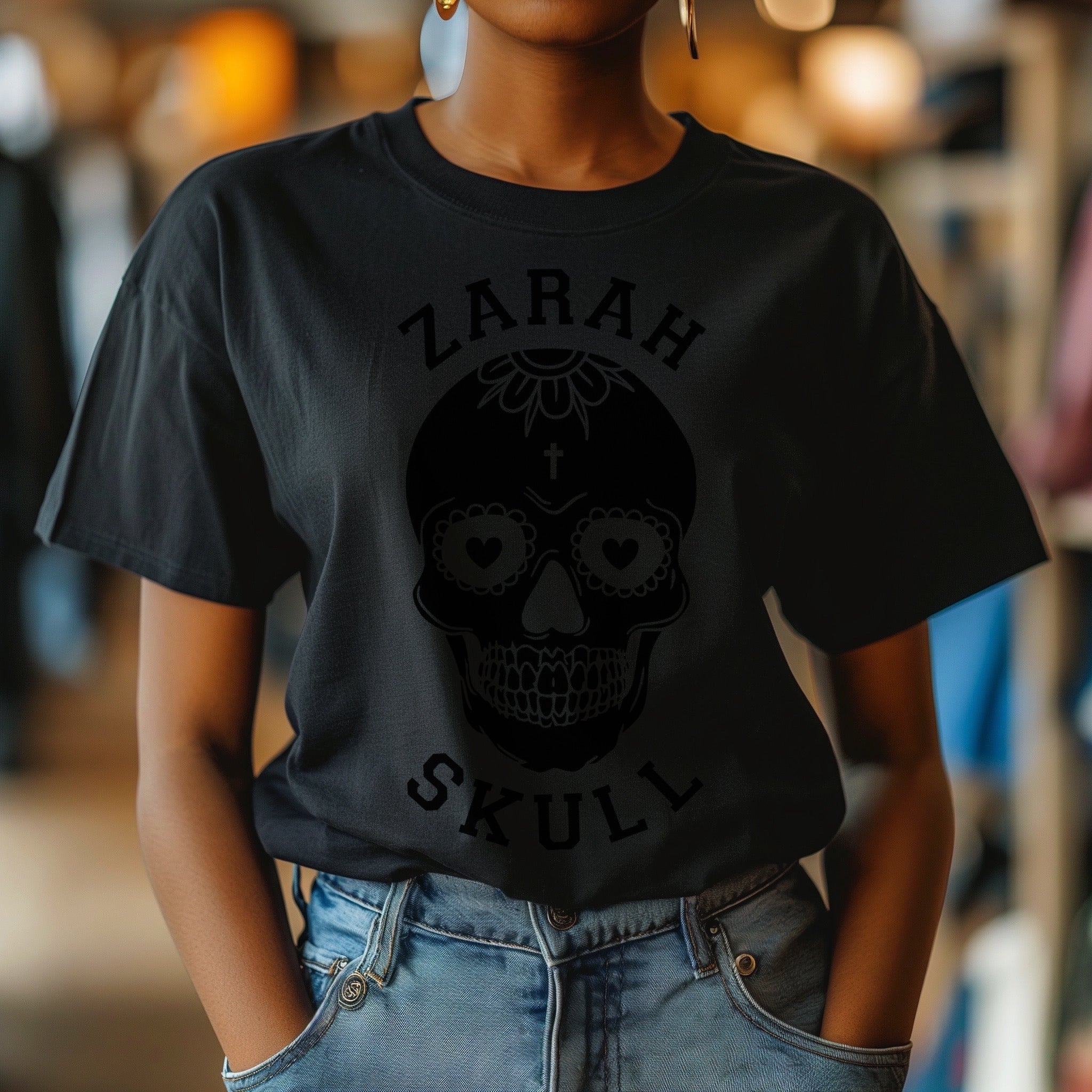 "ZarahSkull" shirt BLACK "SKULL"