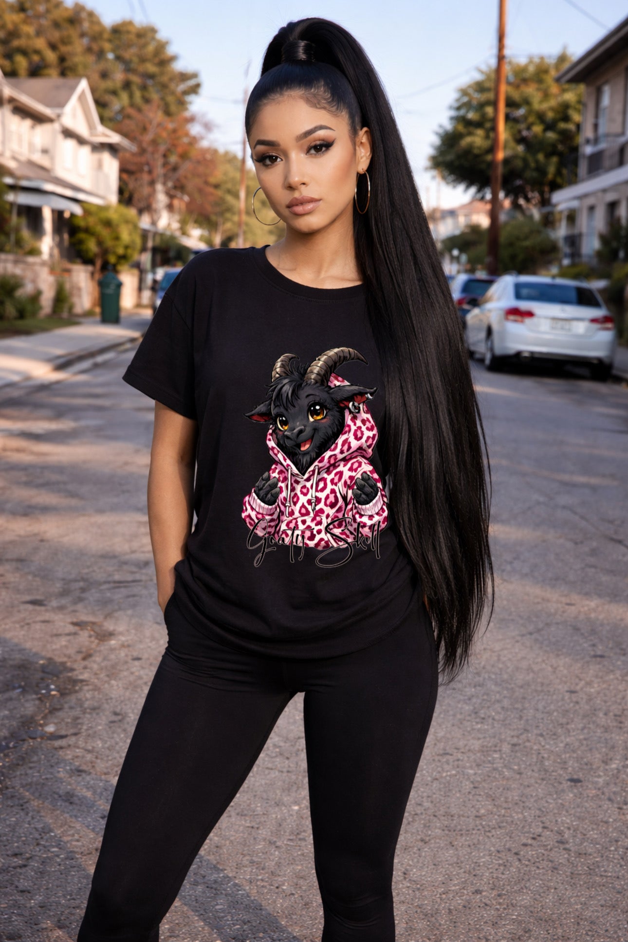 ZarahSkull Shirt black "Goaty Skull"
