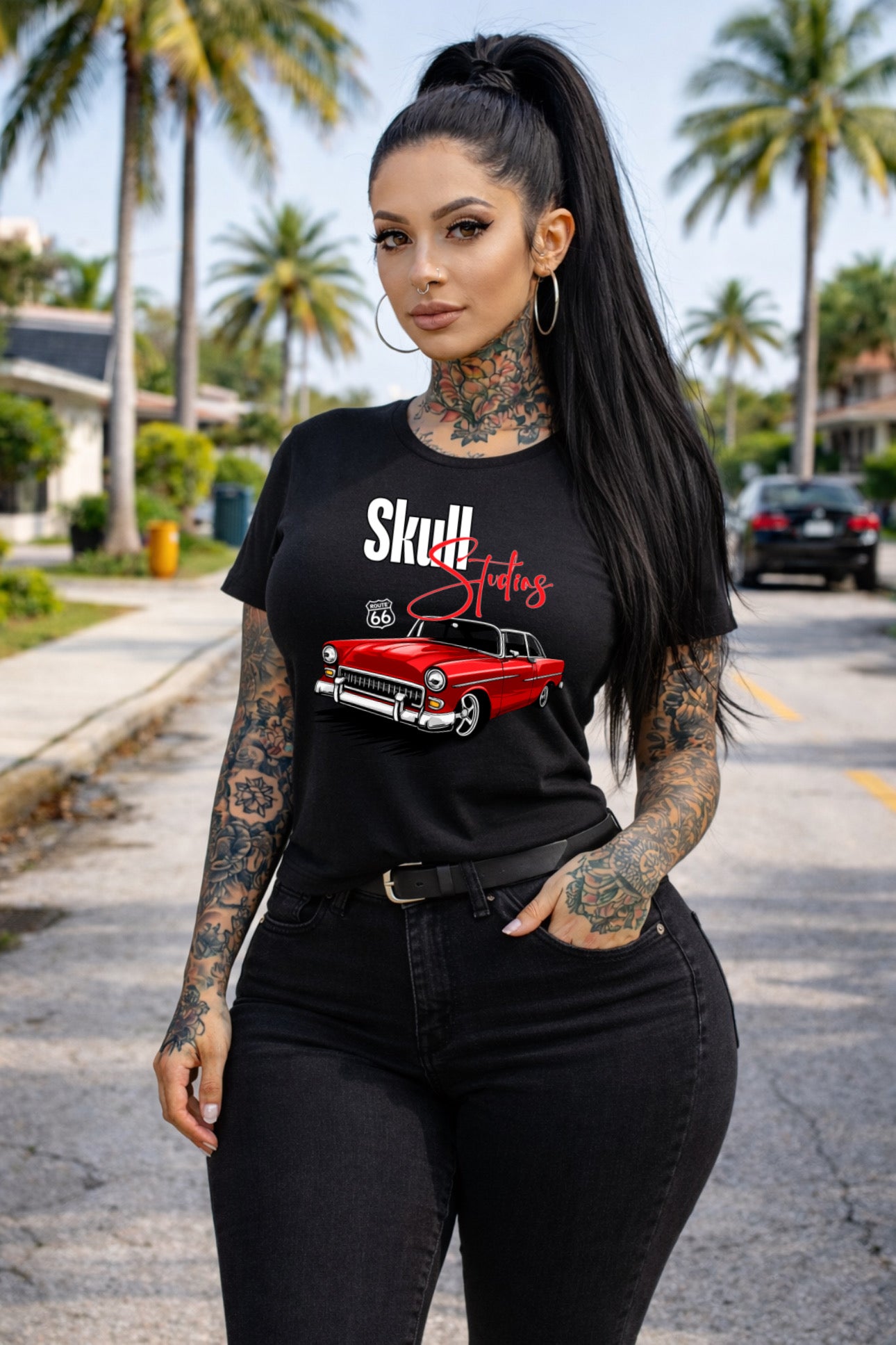 ZarahSkull Shirt black "Skull Oldtimer Studios"