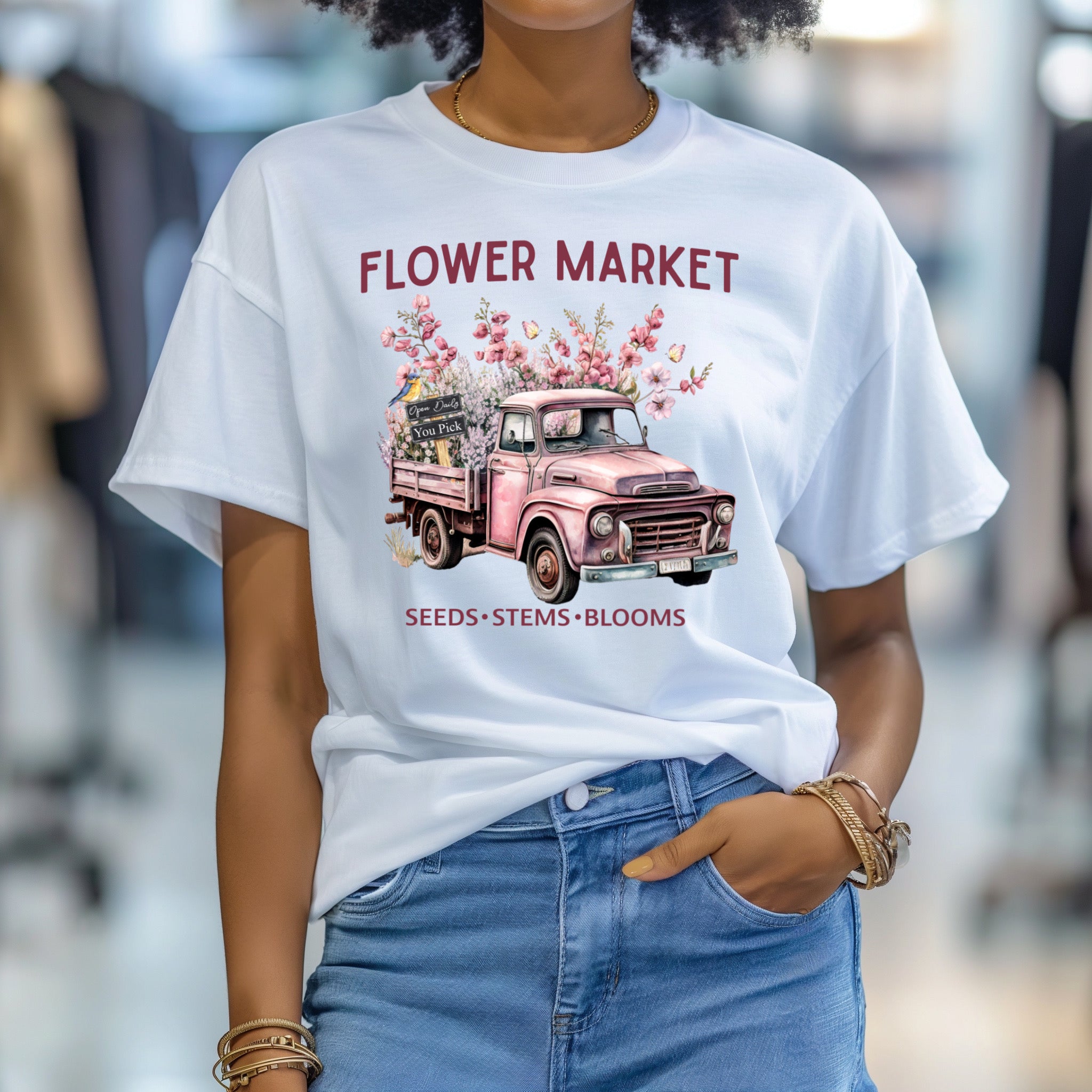 ZarahSkull Shirt white "Flower Market"