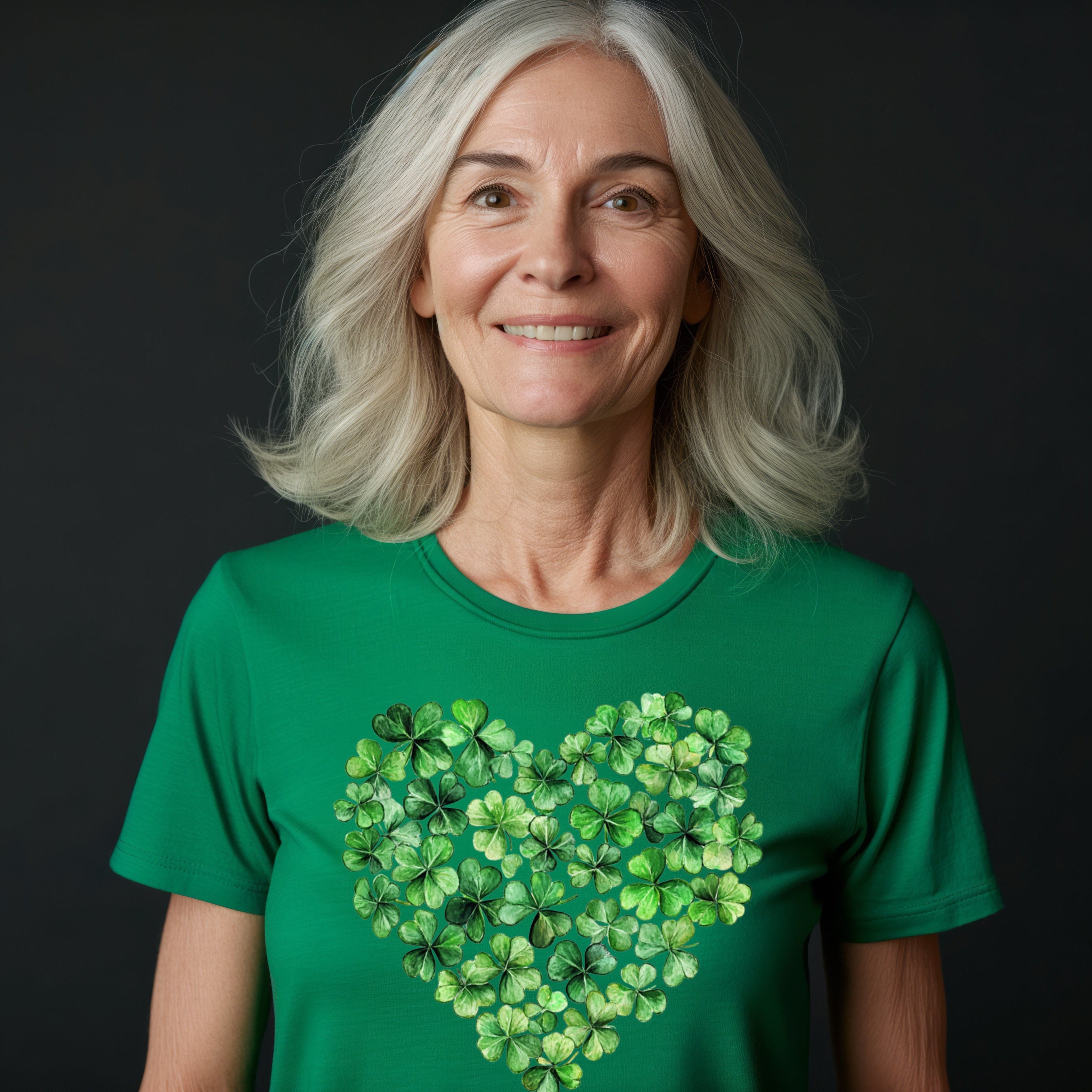 ZarahSkull Shirt green "Shamrock Heart"