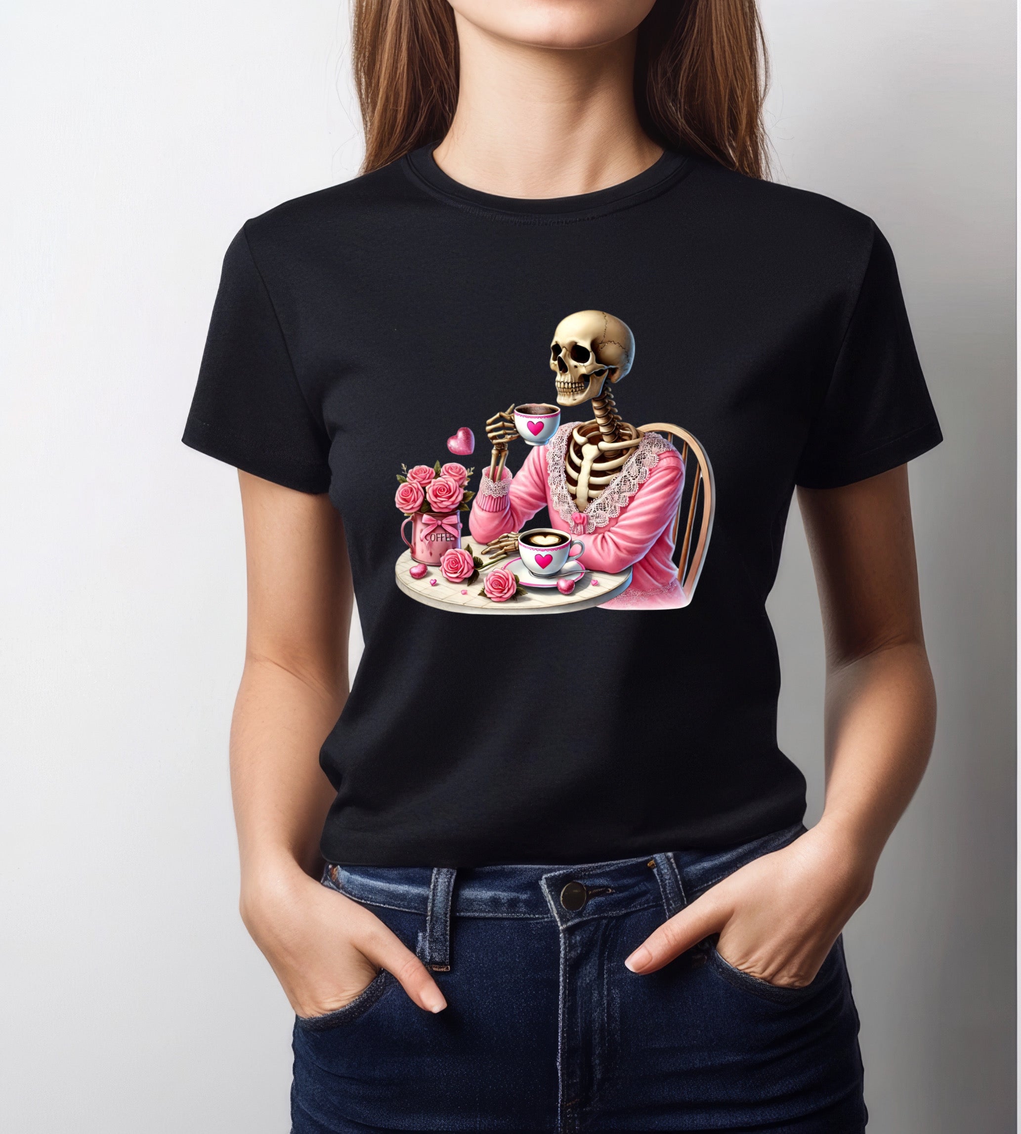 ZarahSkull Shirt black "Lady Tea Skull"