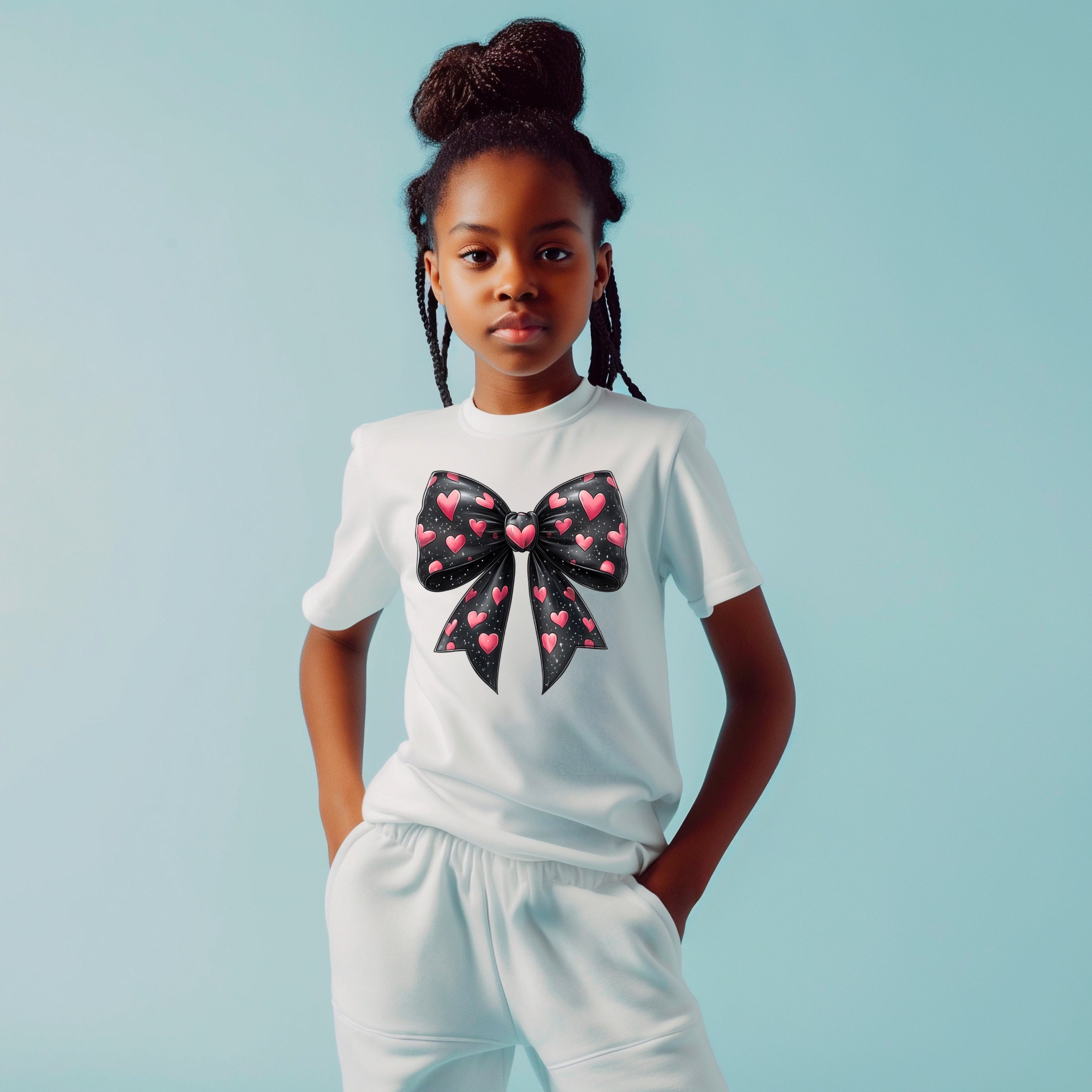ZarahSkull Kids Shirt white "Bow Hearts"
