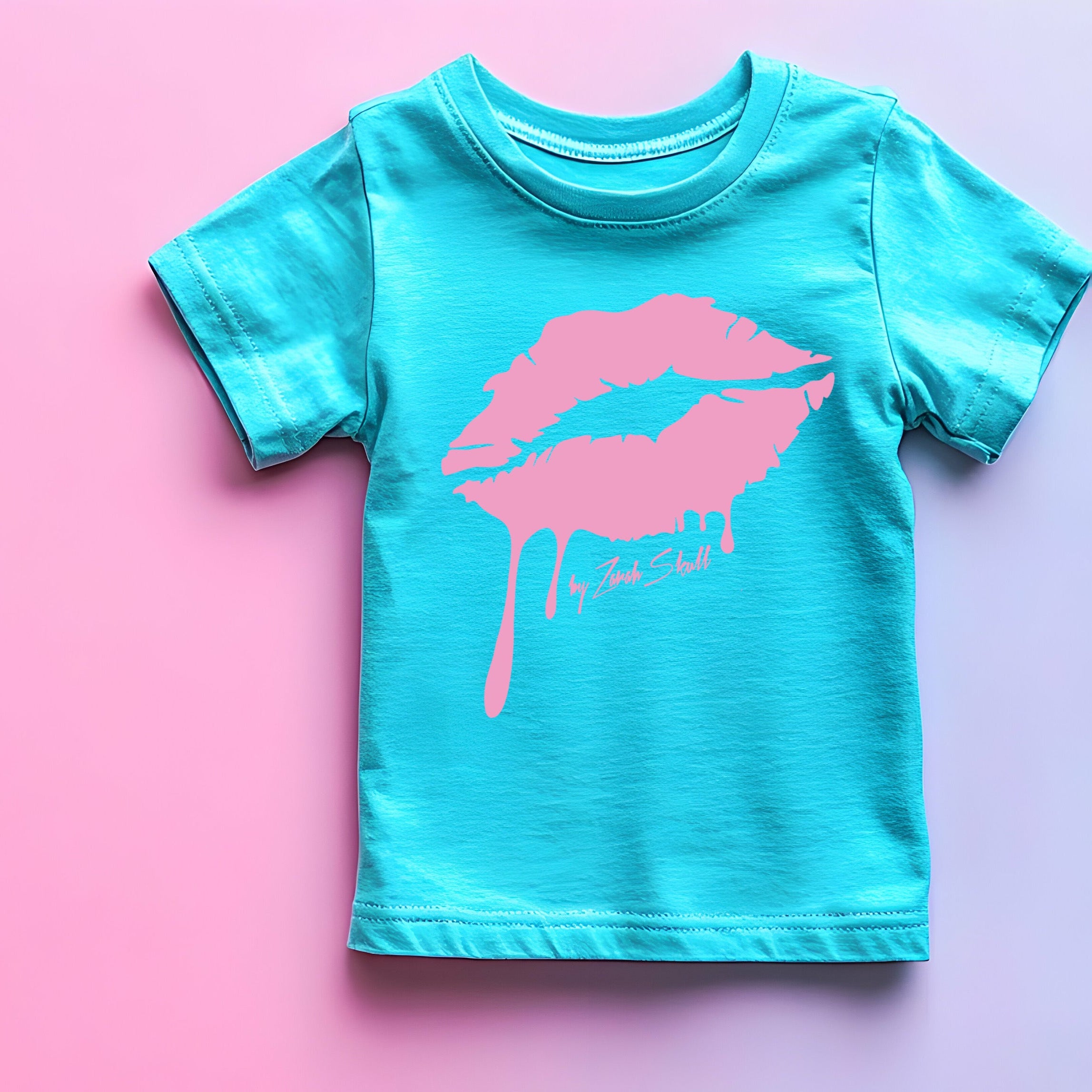 ZarahSkull Kids Shirt atoll "Kiss rosa"