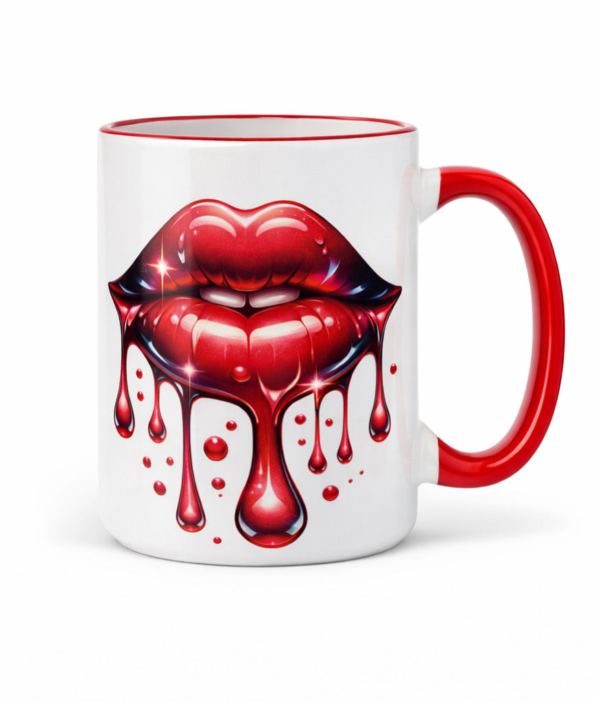 „ZarahSkull" Big mug red „Kiss me I‘m shitfaced"