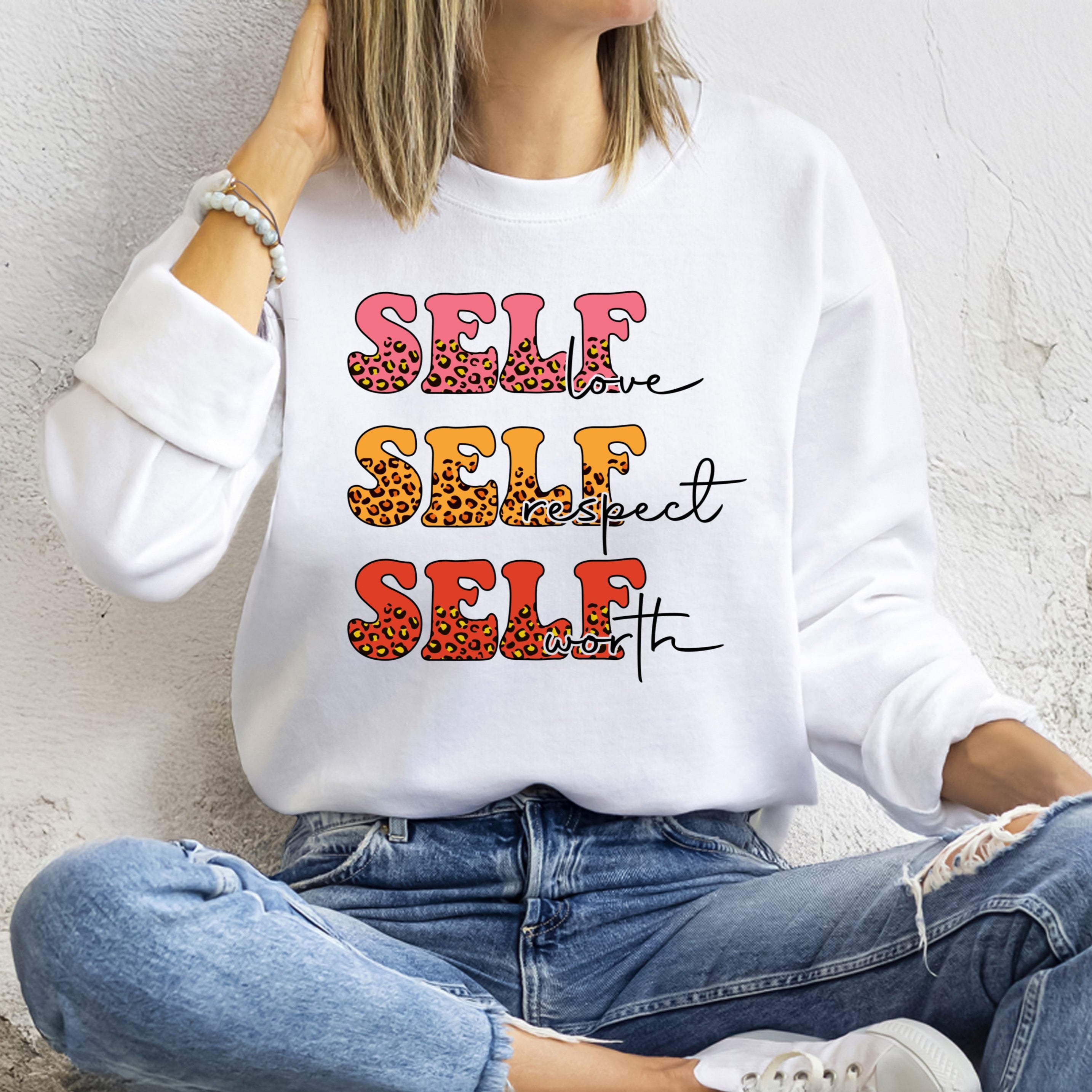 "ZarahSkull" sweater white "Selflove,Selfrespect,Selffaith"