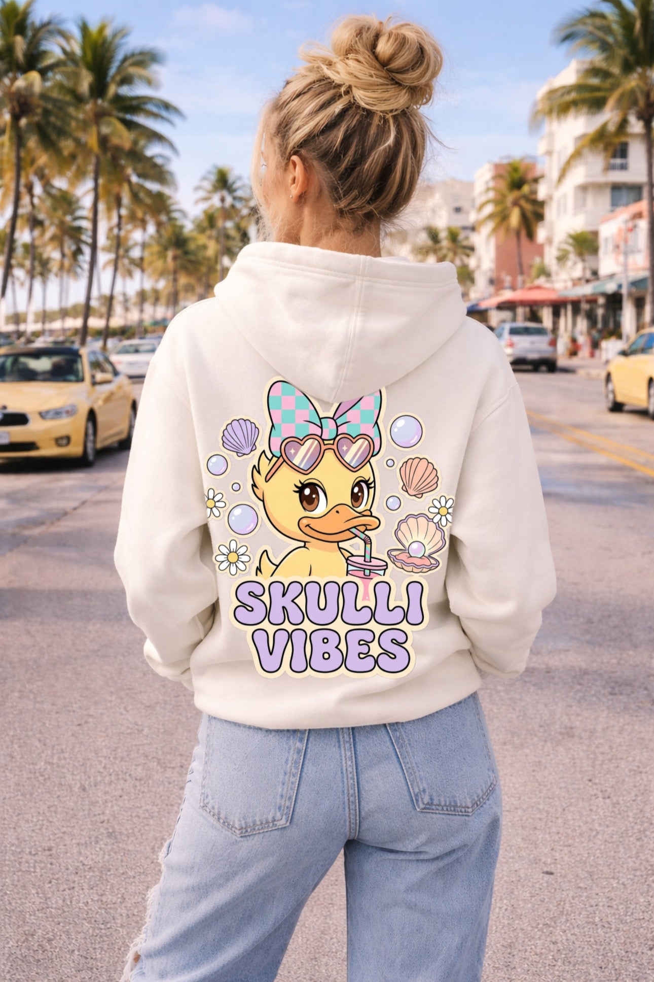 ZarahSkull" Hoodie milkshake "Skulli Duck Vibes“