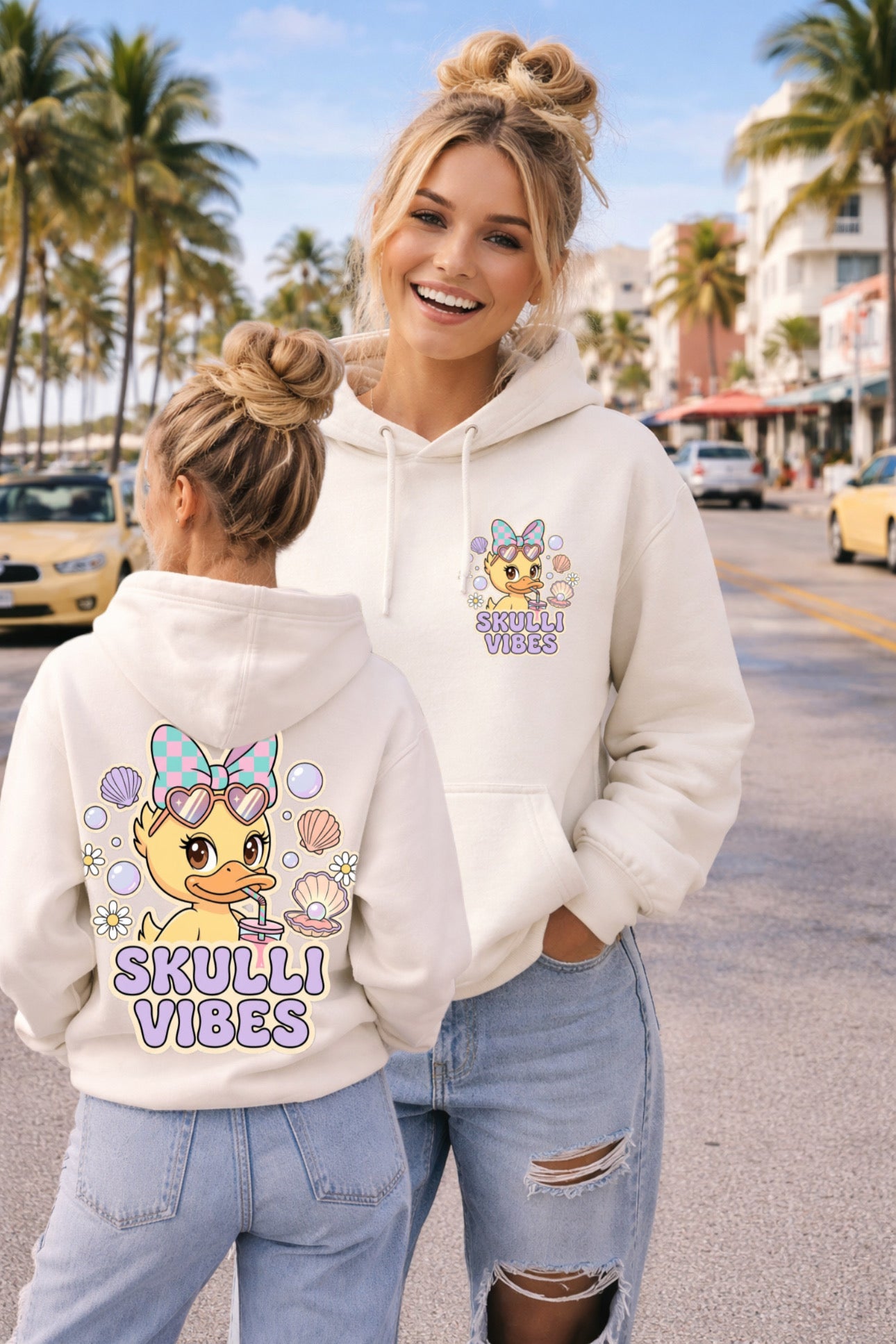 ZarahSkull" Hoodie milkshake "Skulli Duck Vibes“