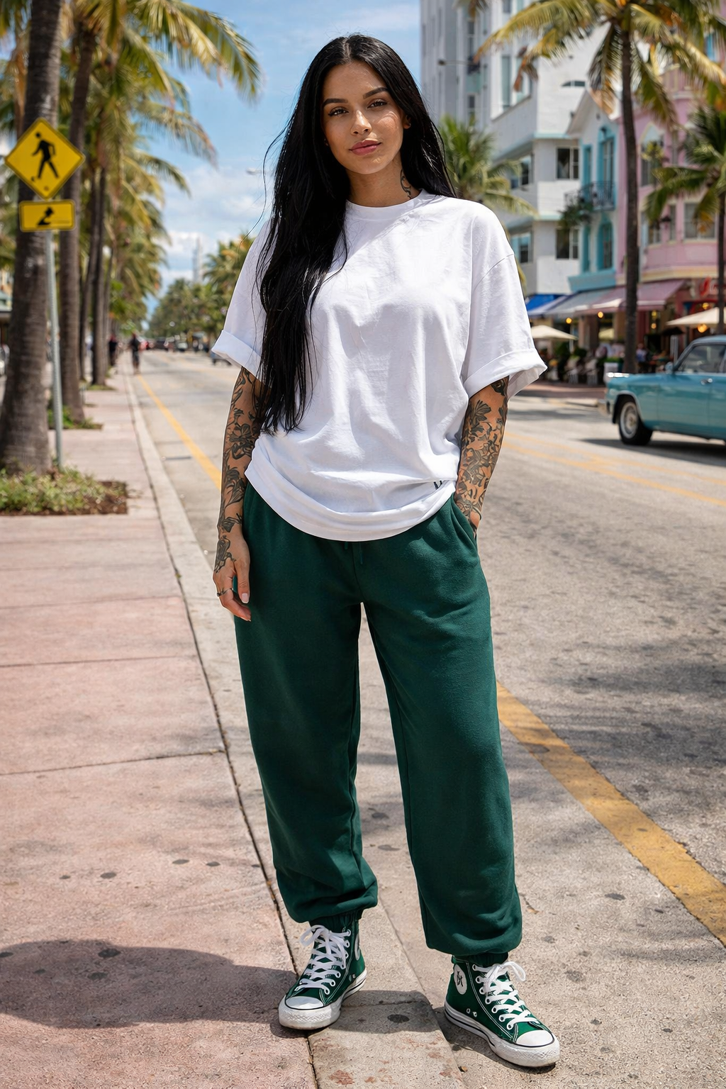 „ZarahSkull" Sweatpants bottle green