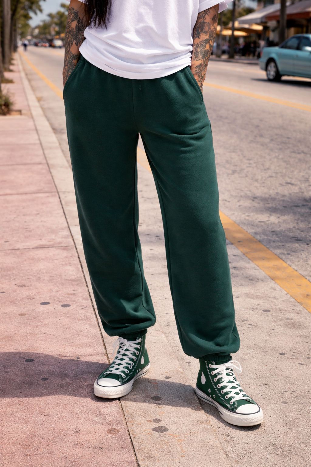 „ZarahSkull" Sweatpants bottle green