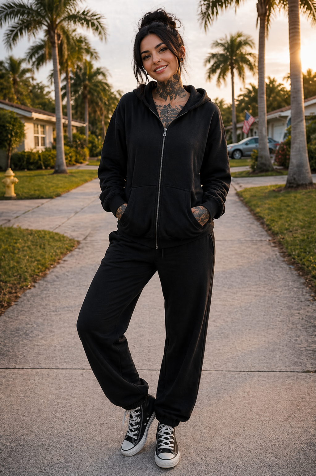 ZarahSkull" Sweatjacke Black