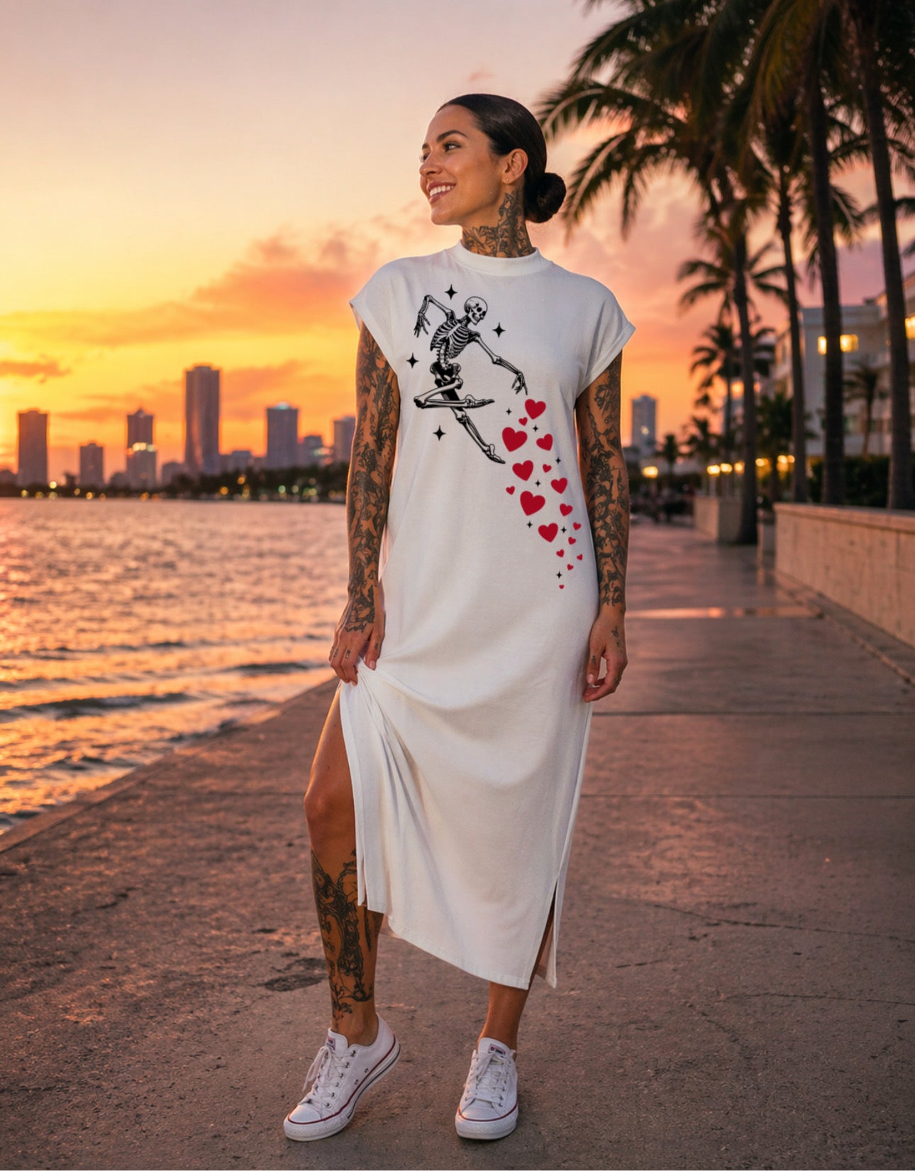 Zarah Skull Long Dress white
