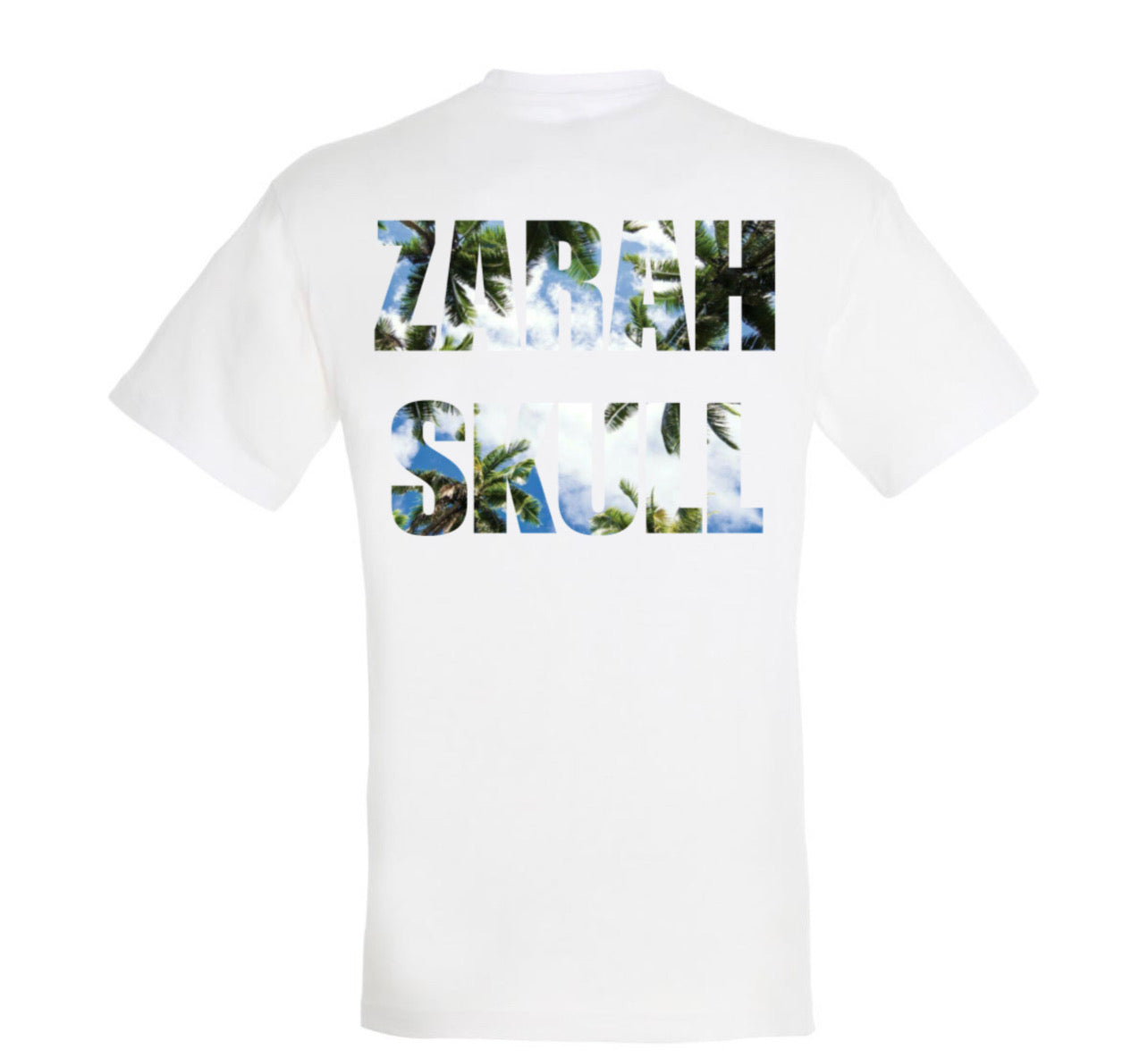 “ZarahSkull” shirt white “ZS light Palms”