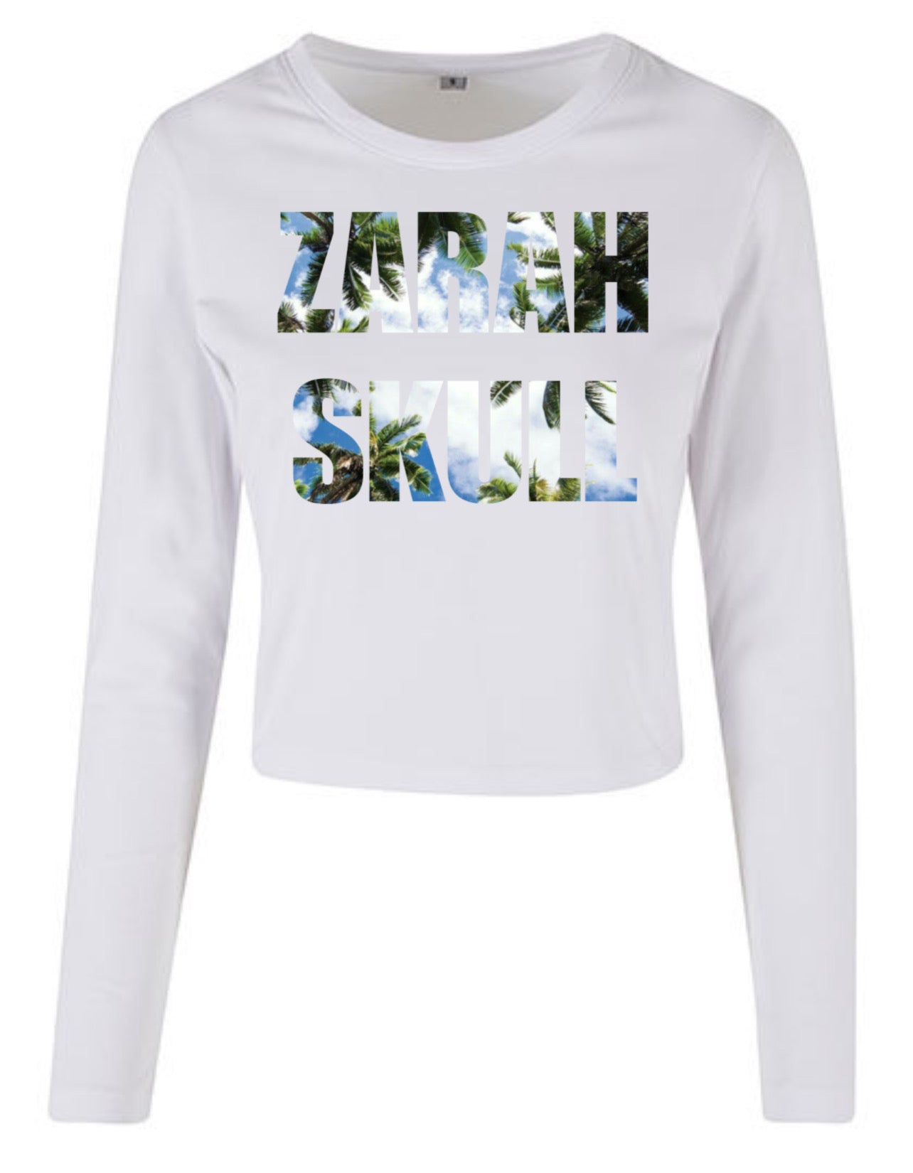 „ZarahSkull" Long Crop white „ZS light Palms“