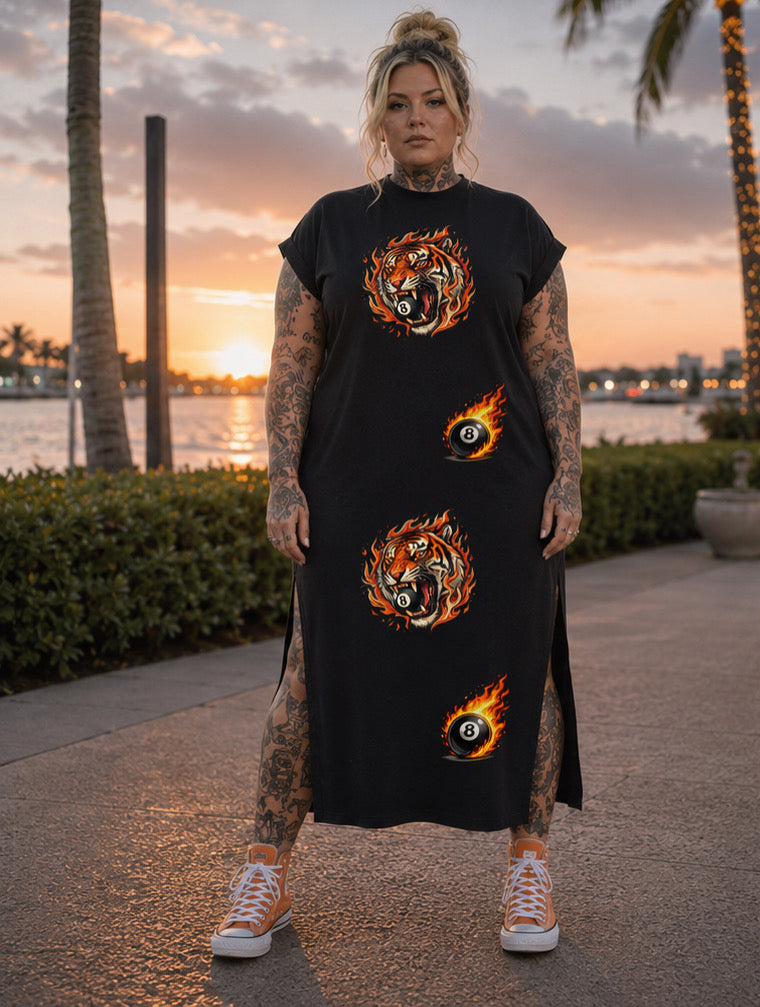 Zarah Skull Long Dress black „Tiger“