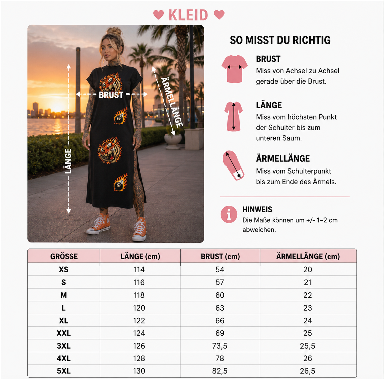 Zarah Skull Long Dress black „Tiger“