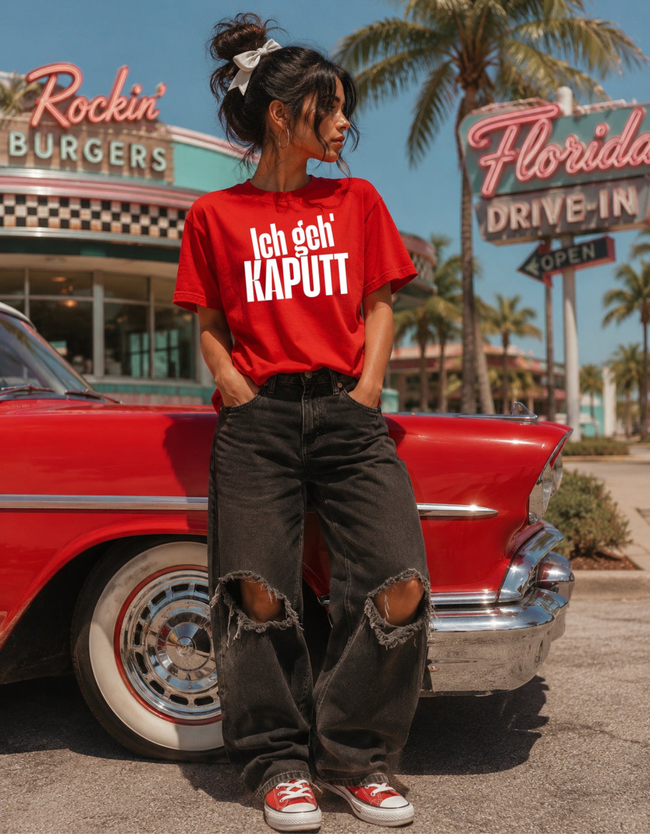 ZarahSkull Shirt red "Ich geh‘ kaputt“