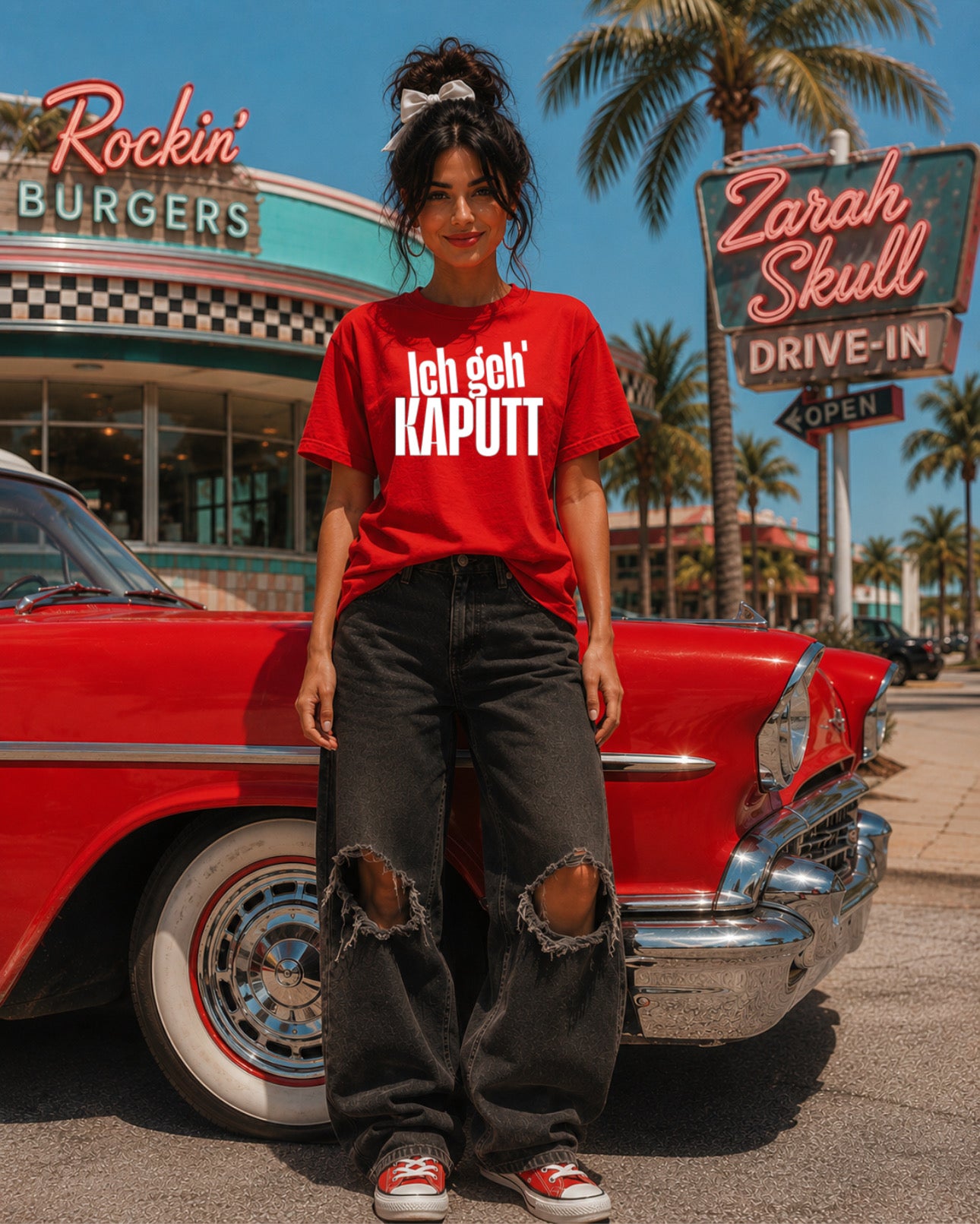 ZarahSkull Shirt red "Ich geh‘ kaputt“