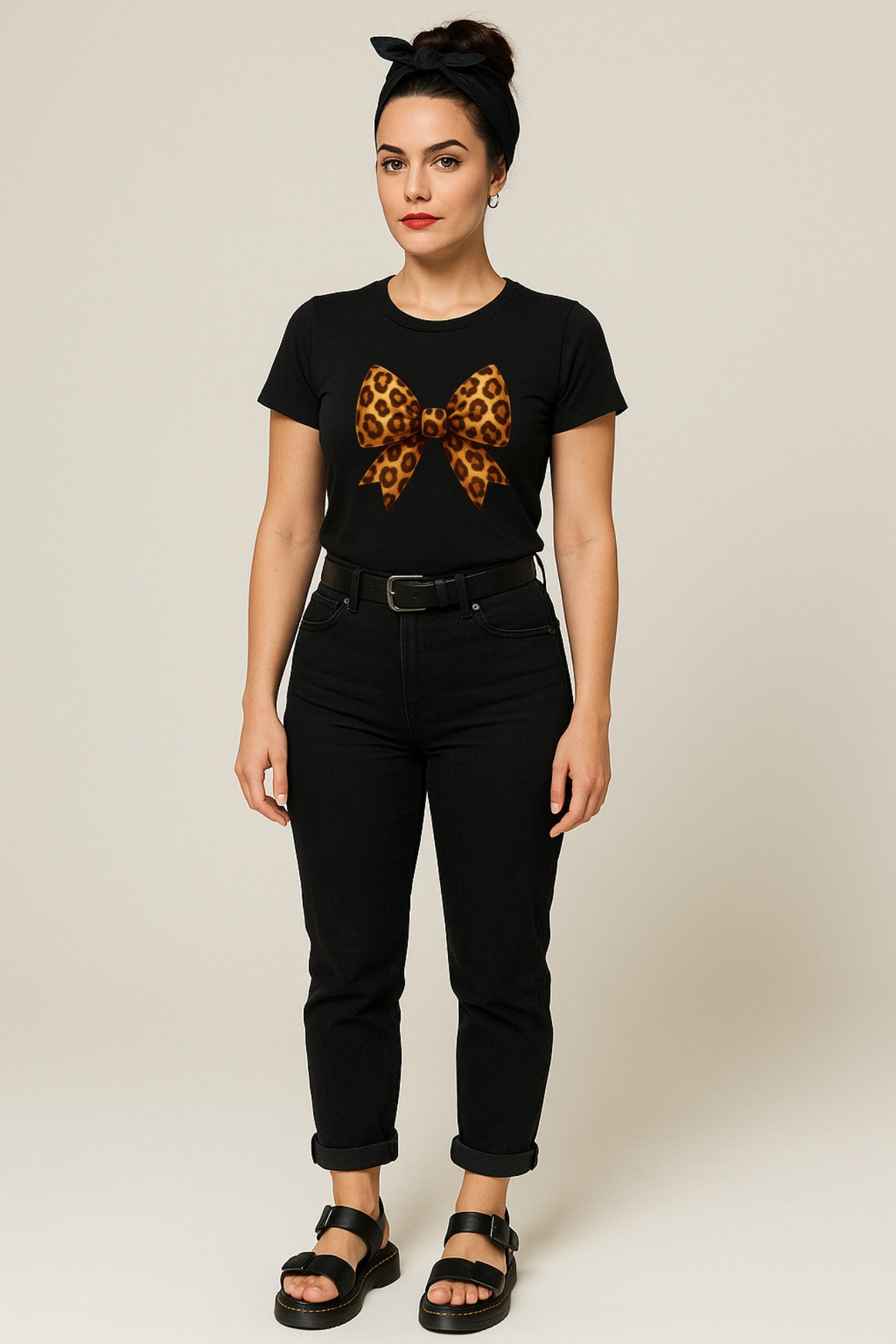 ZarahSkull Shirt black „Bow Leo"