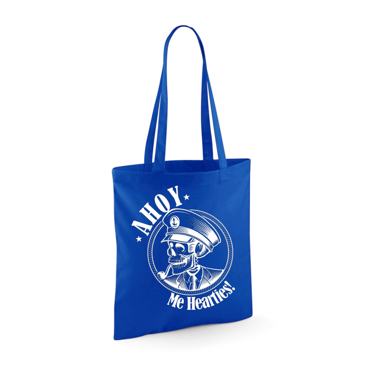 ZarahSkull Baumwolltasche Henkel lang royalblau "Ahoy"