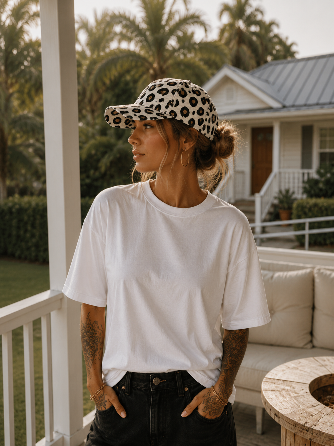 Zarah Skull Cap Leo off white