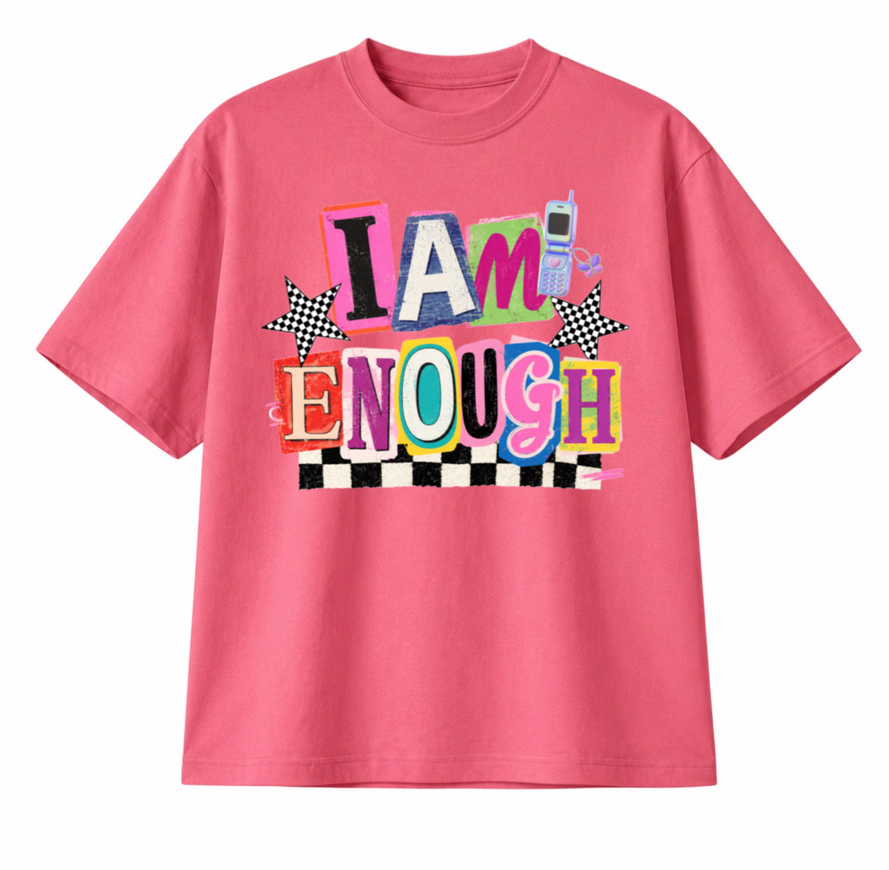 ZarahSkull Shirt Folk pink “I AM ENOUGH“