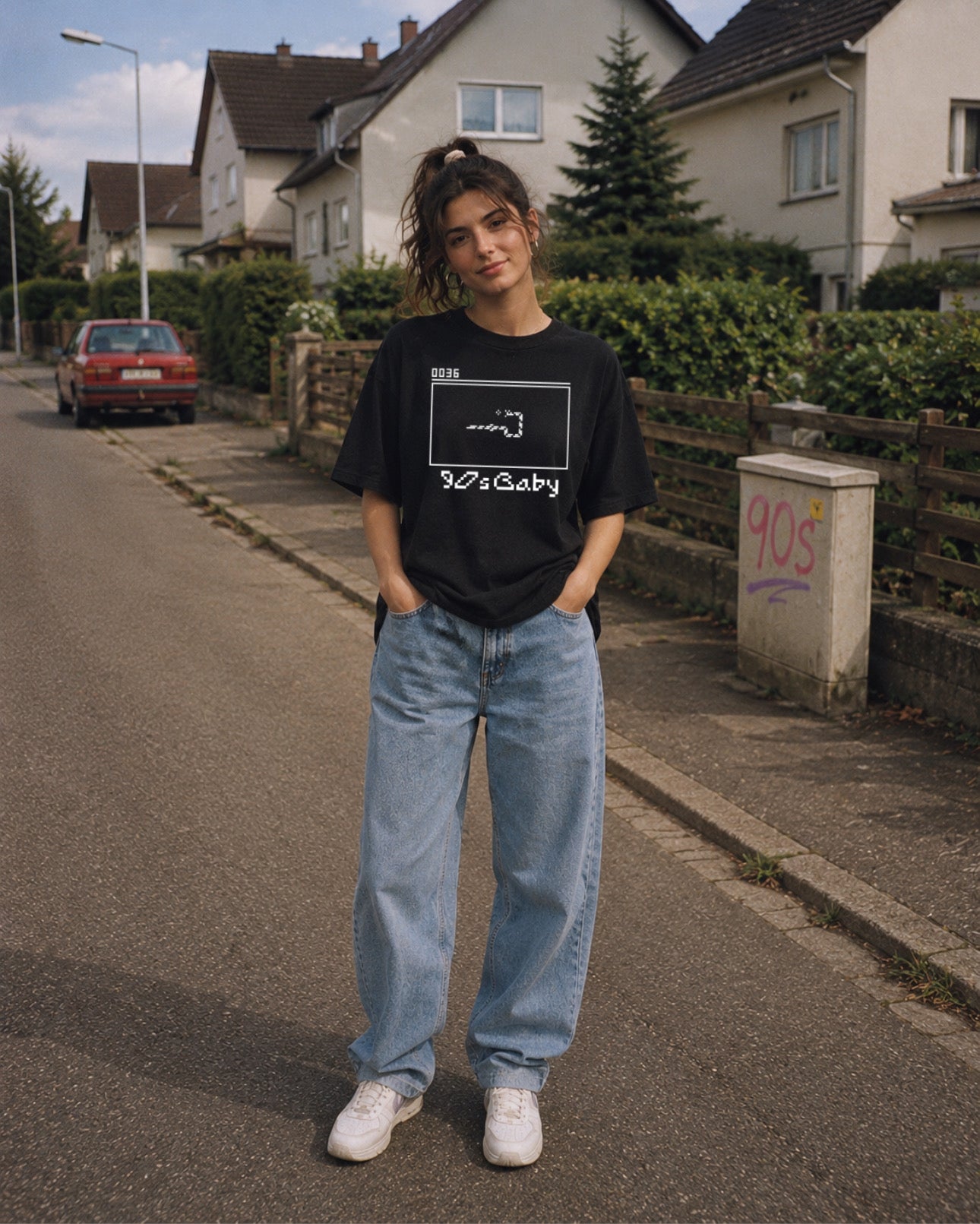 ZarahSkull Shirt black "90s Baby“