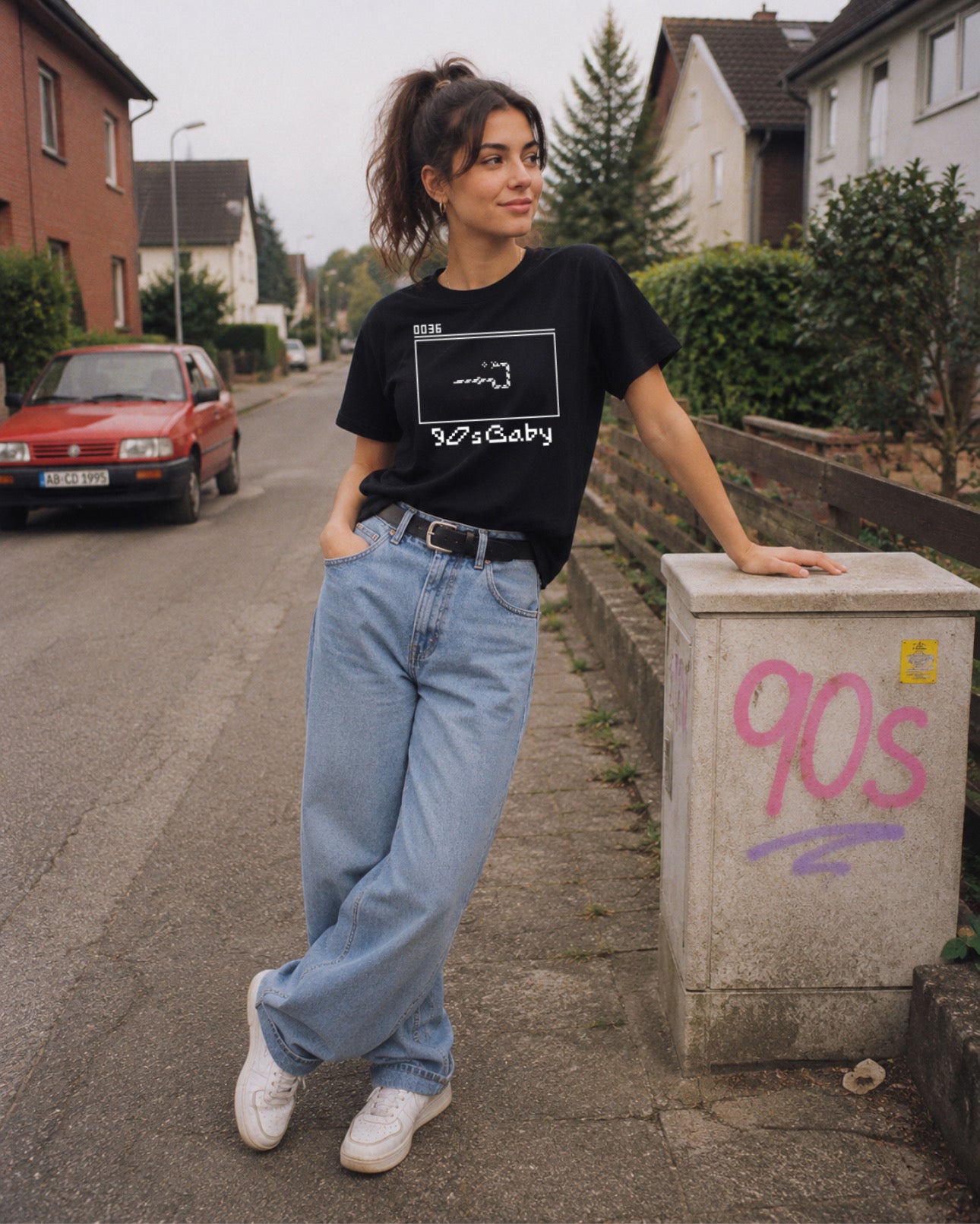 ZarahSkull Shirt black "90s Baby“
