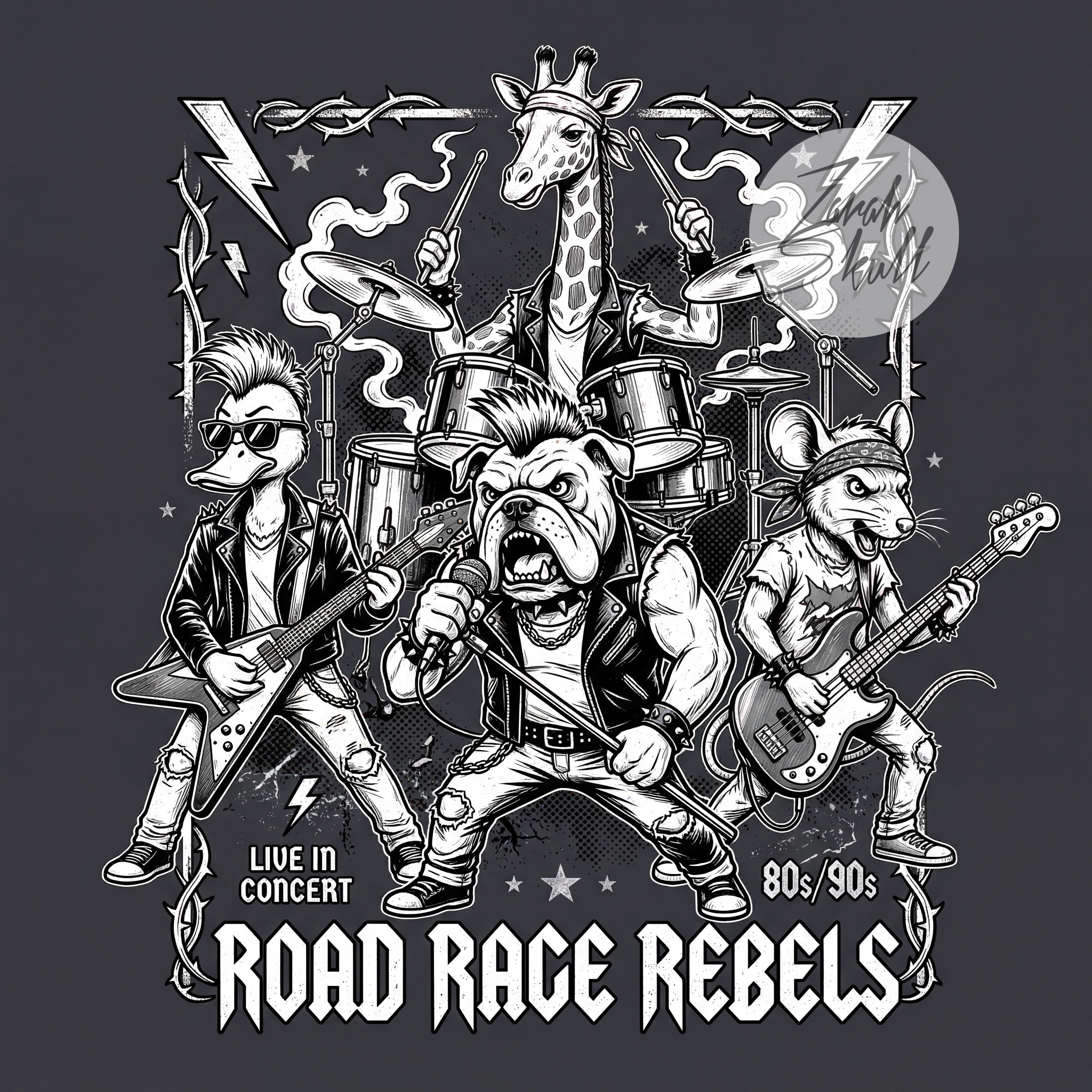 ZarahSkull Shirt black "Road Rage Rebels“