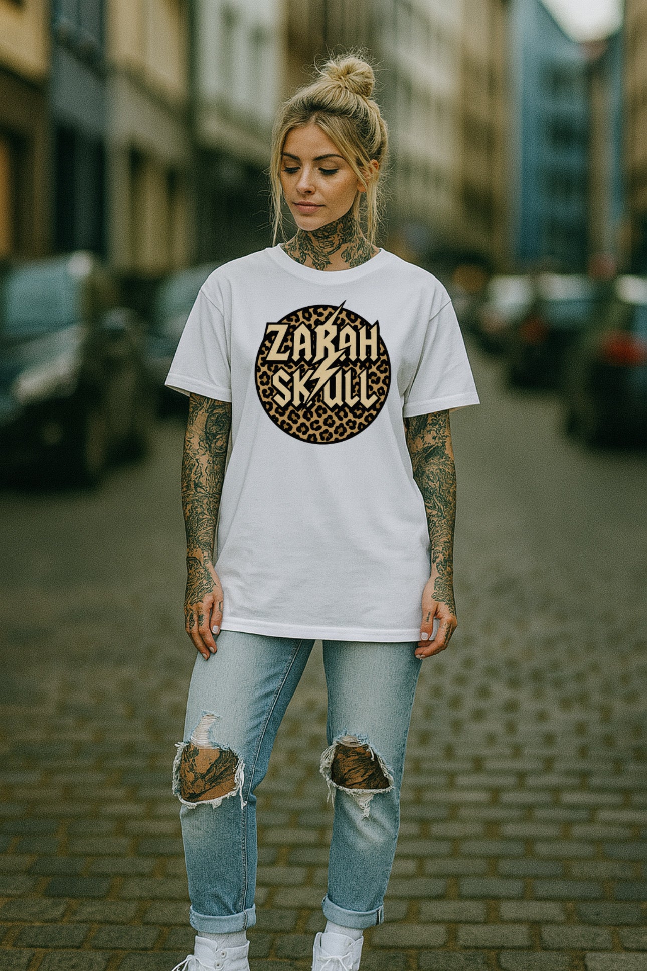 ZarahSkull Shirt  „Zarah Skull Leo Circle"